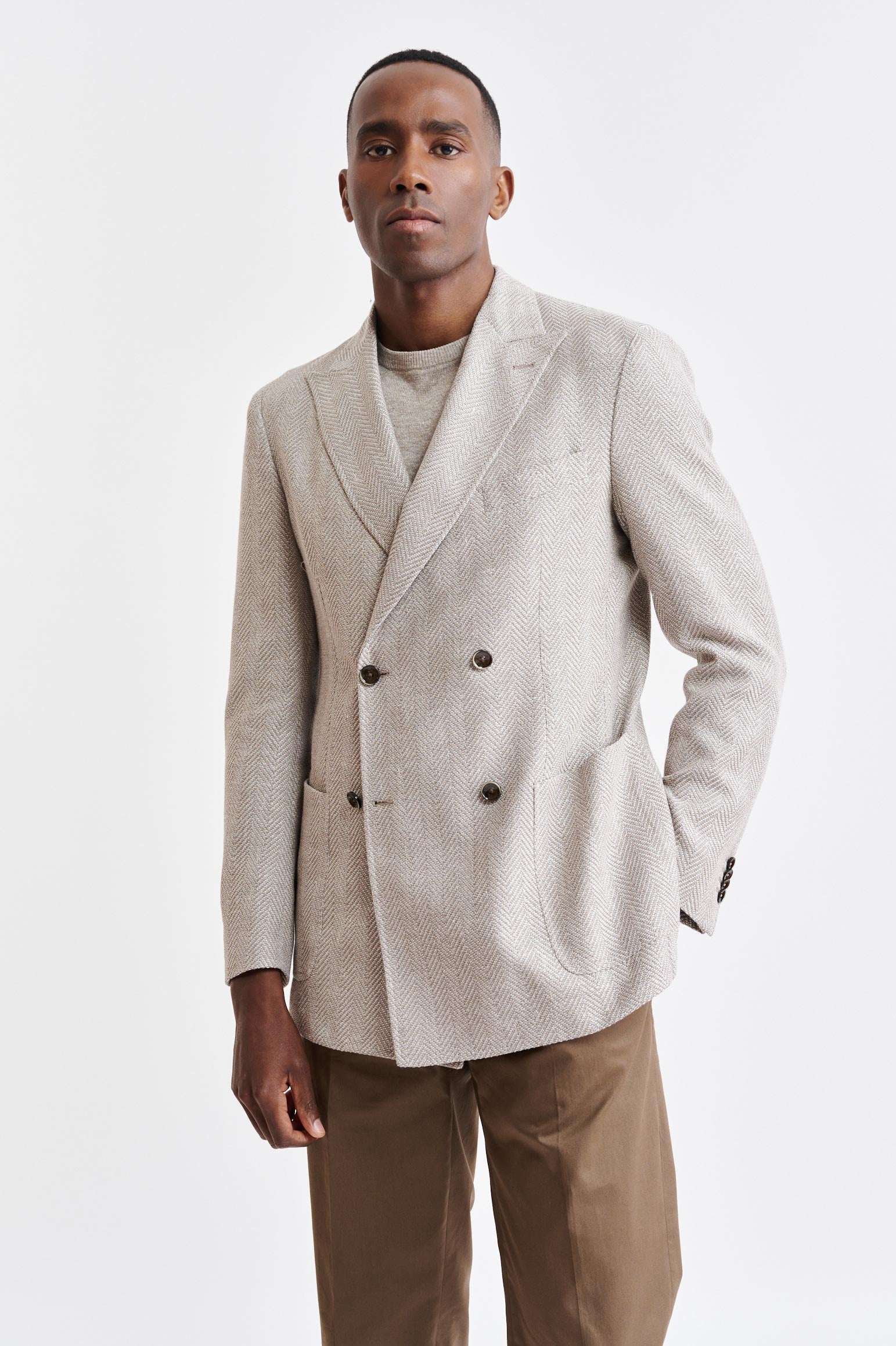 Light Beige Wool & Linen Kenton Jacket Jazz