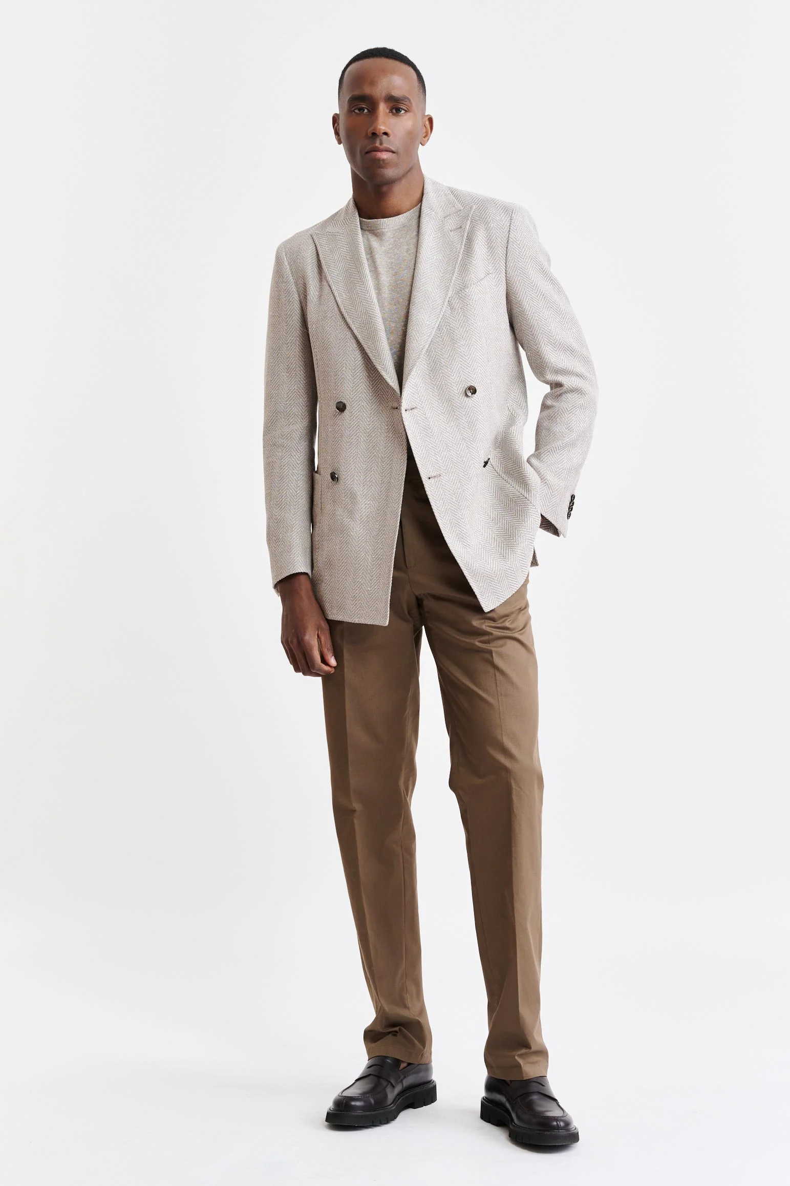 Light Beige Wool & Linen Kenton Jacket Jazz - Image 5
