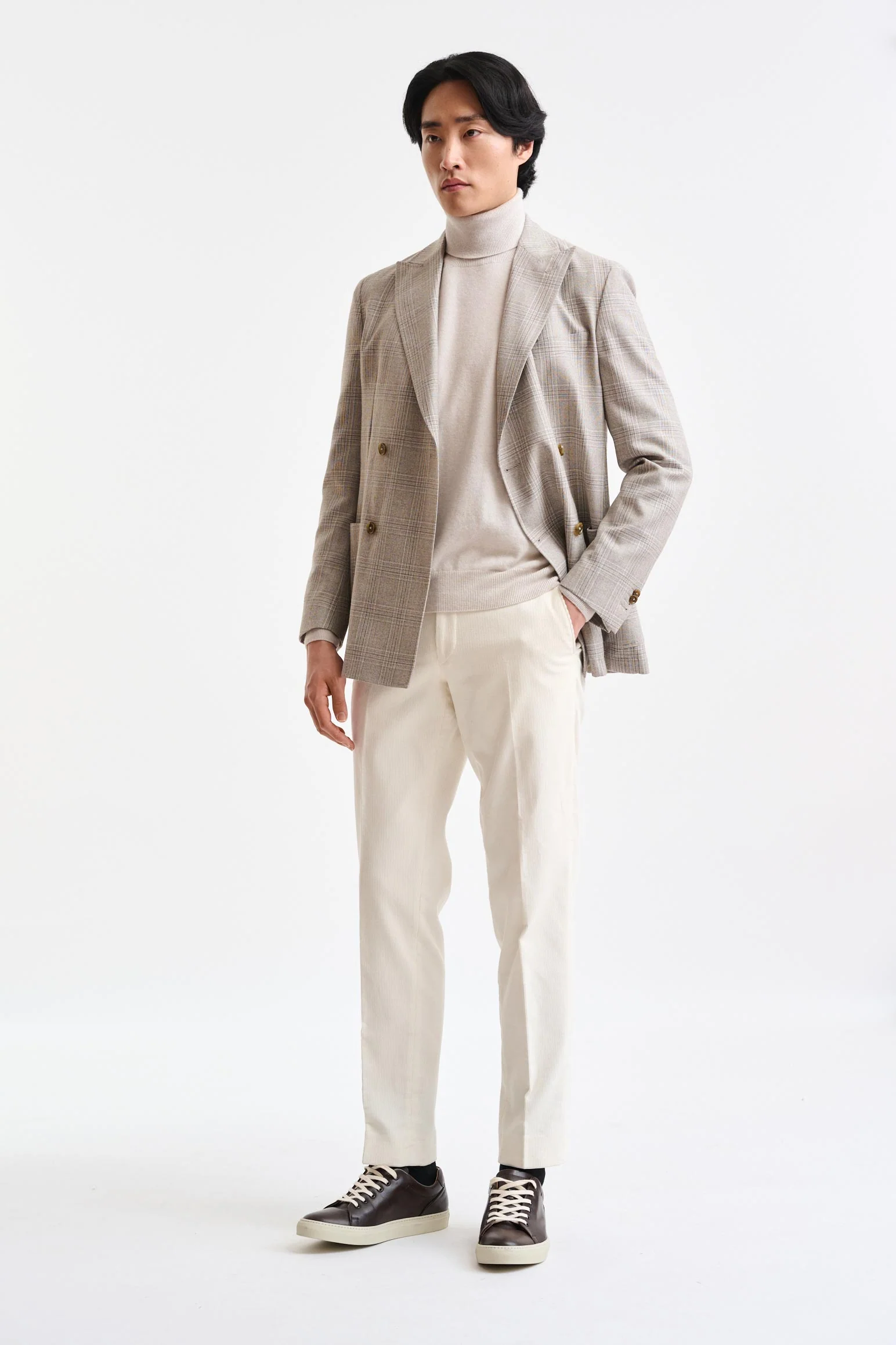 Light Beige Wool Super 100's Soho Jacket Freestyle - Image 4