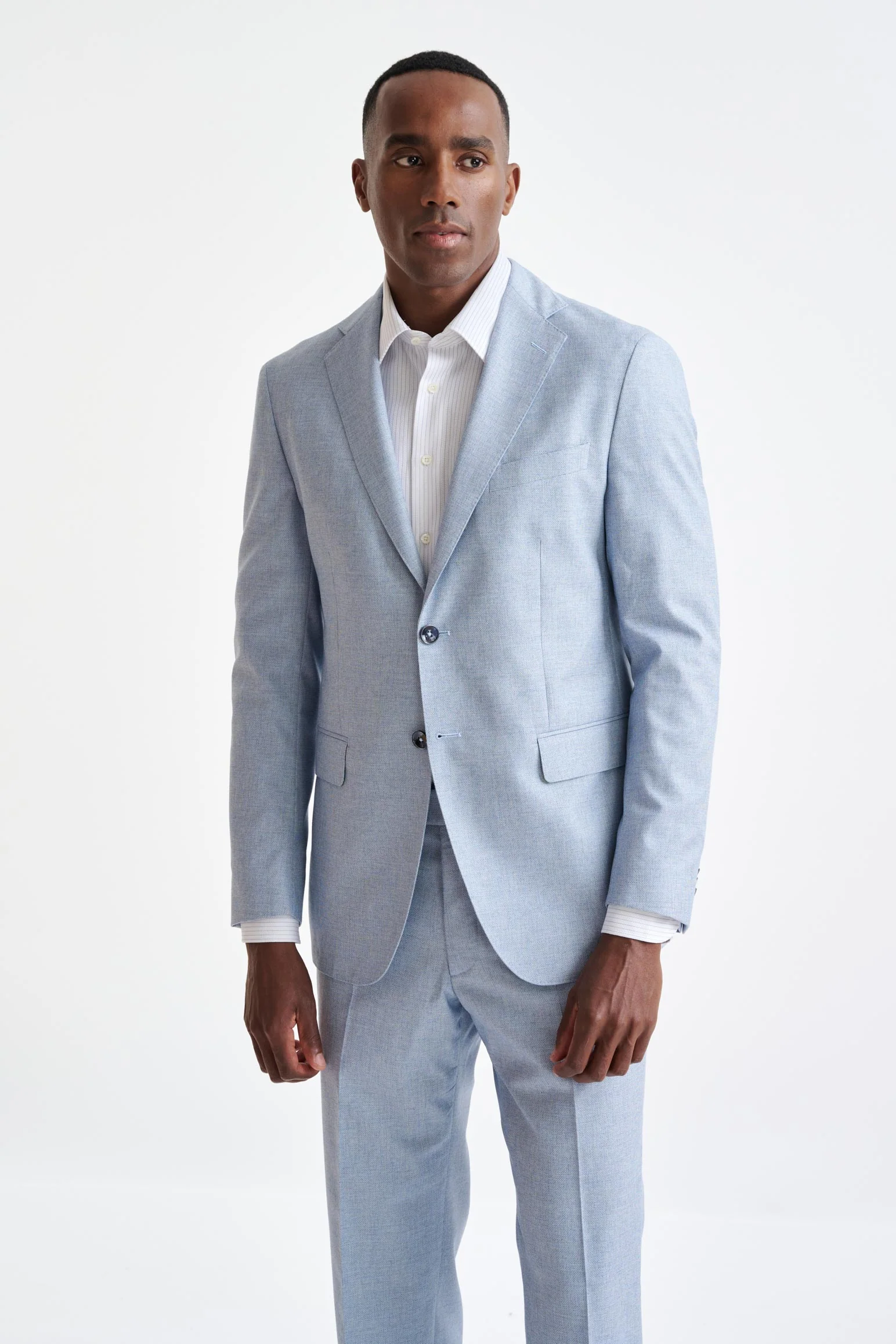 Light Blue Wool & Cotton Kenton Jacket Lifestyle
