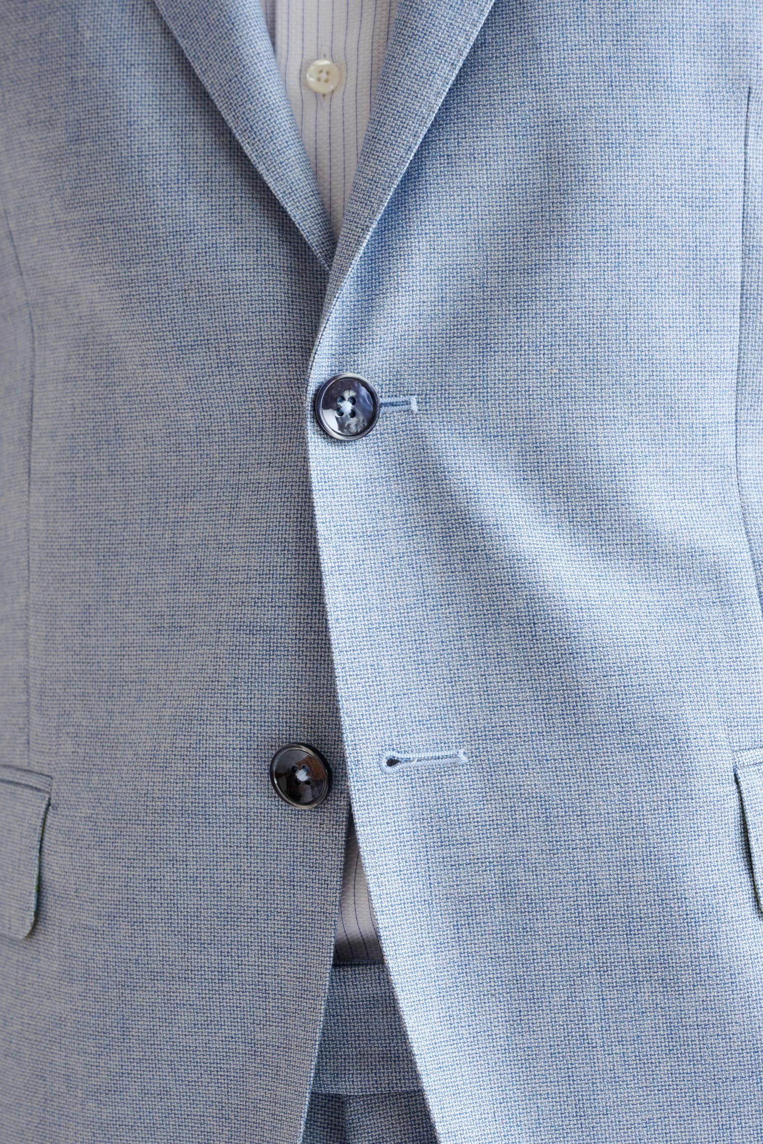 Light Blue Wool & Cotton Kenton Jacket Lifestyle - Image 3