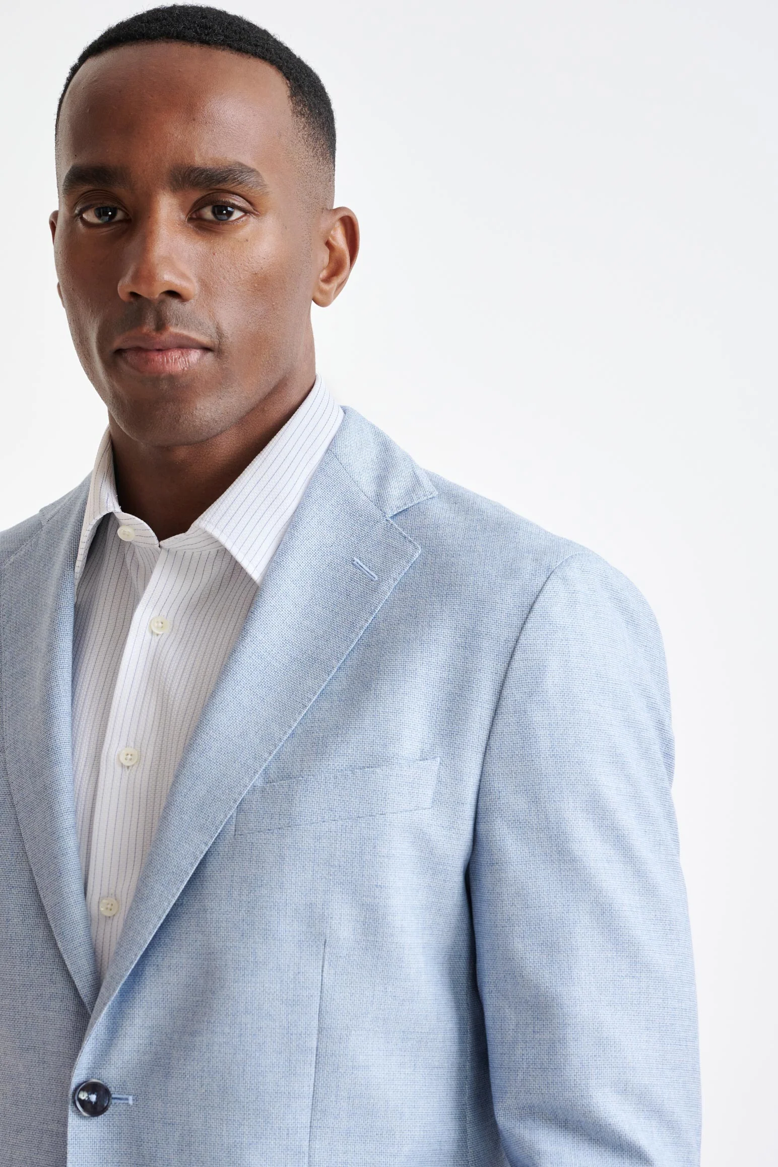 Light Blue Wool & Cotton Kenton Jacket Lifestyle - Image 7