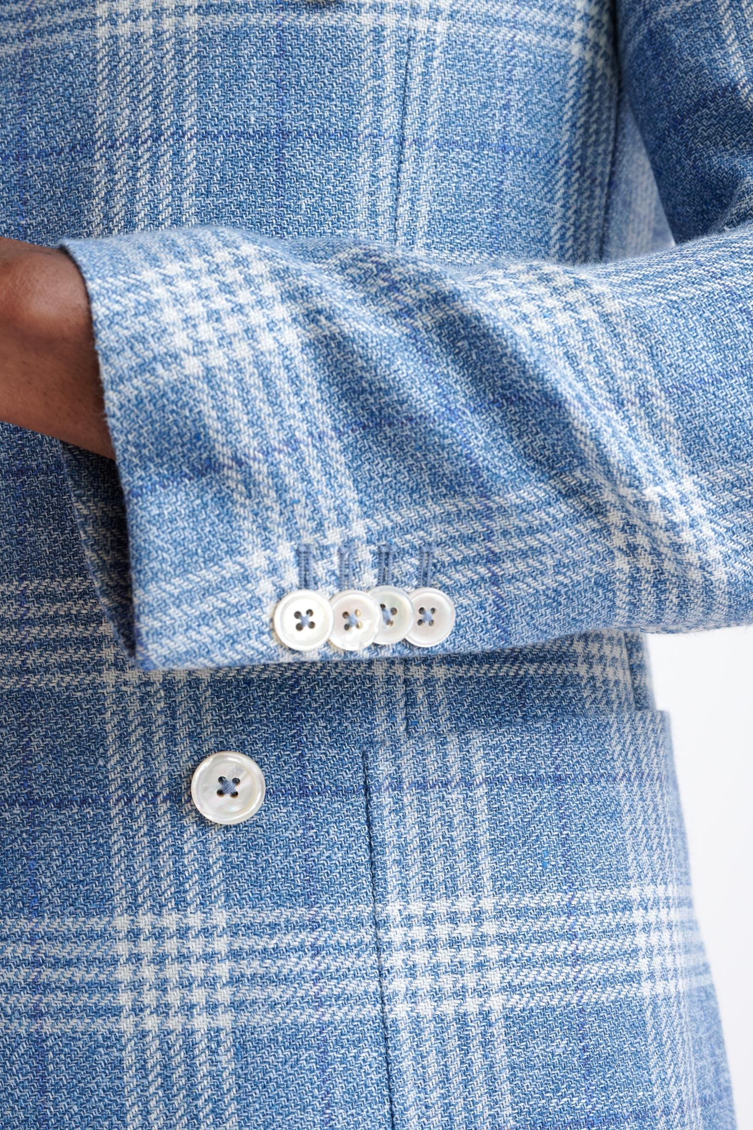 Light Blue Wool & Linen Kenton Jacket Amalfi Trend - Image 2