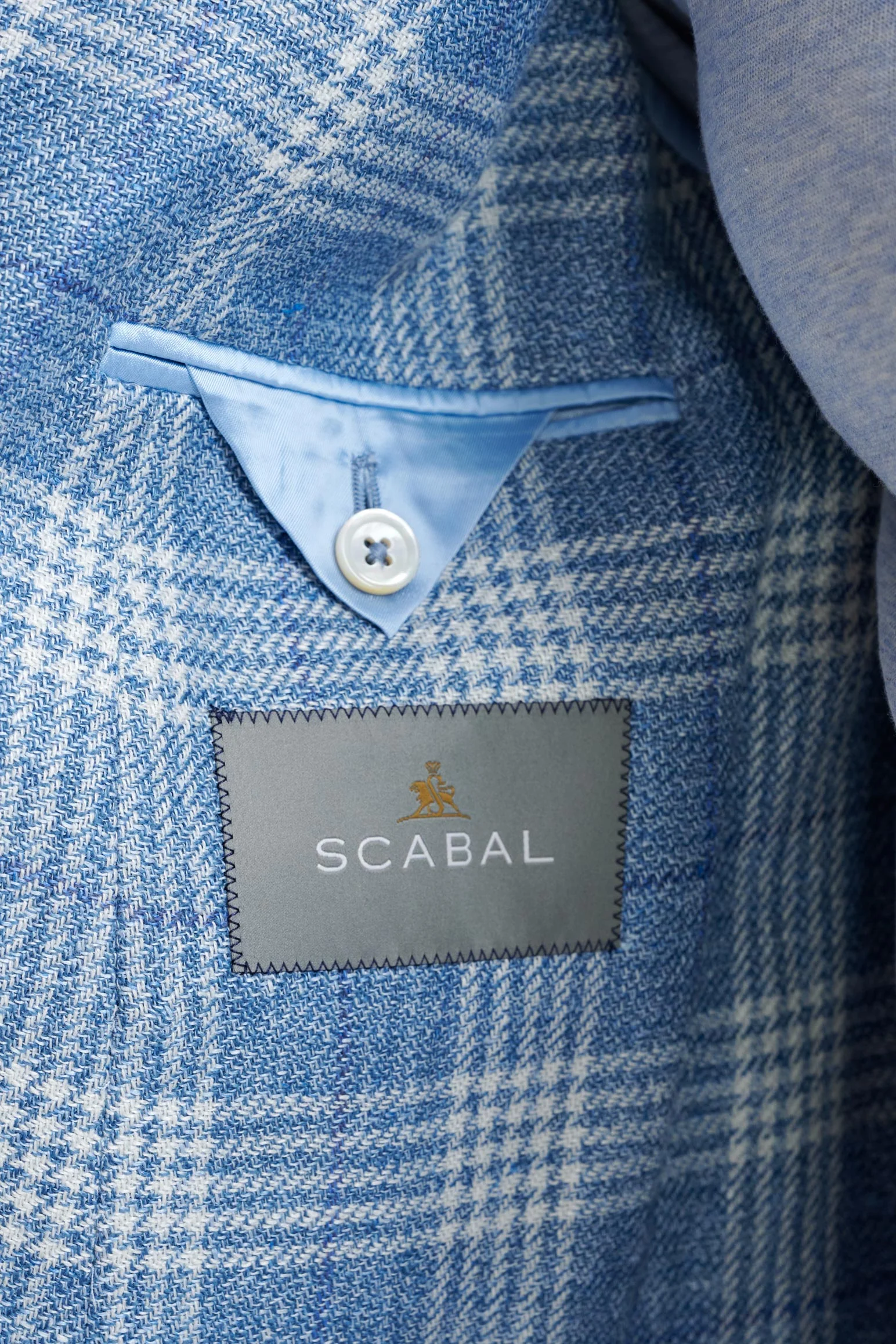 Light Blue Wool & Linen Kenton Jacket Amalfi Trend - Image 5
