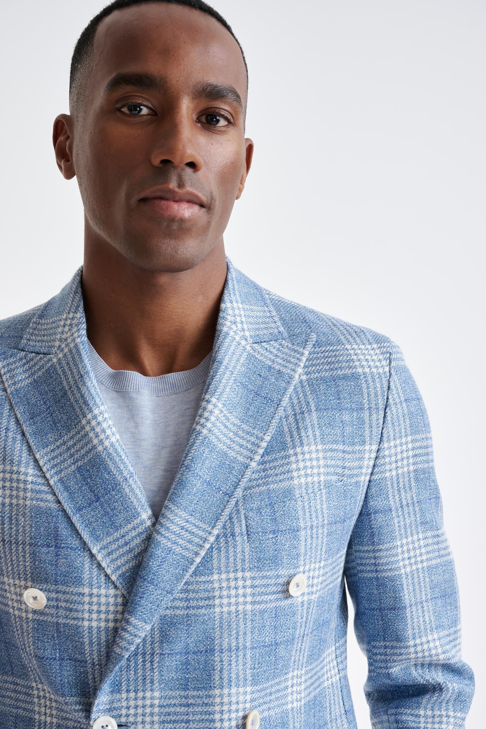 Light Blue Wool & Linen Kenton Jacket Amalfi Trend - Image 6