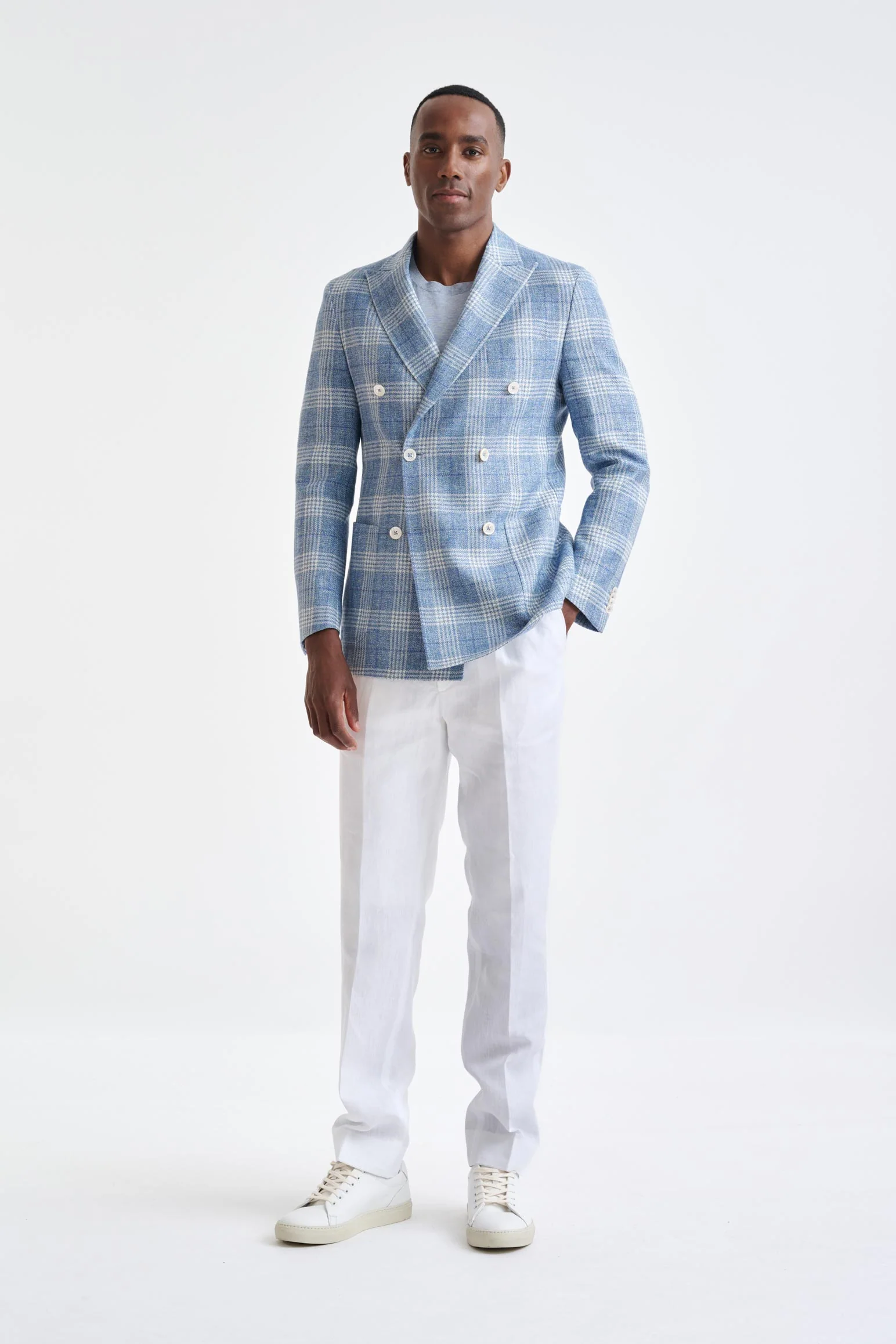 Light Blue Wool & Linen Kenton Jacket Amalfi Trend - Image 7