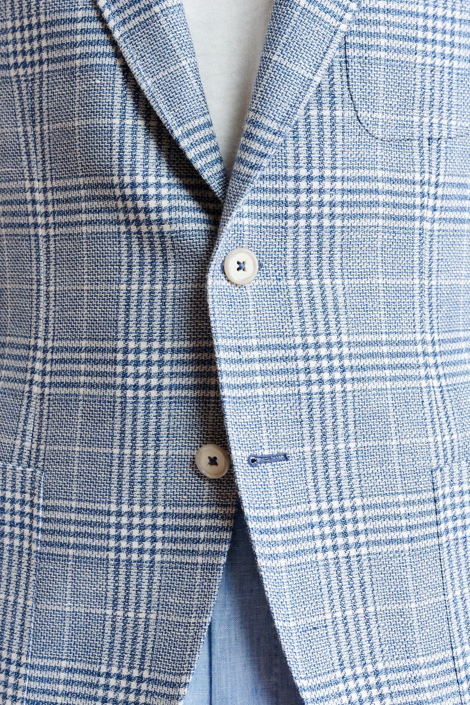 Light Blue Wool & Linen Soho Jacket Riviera Trend - Image 3