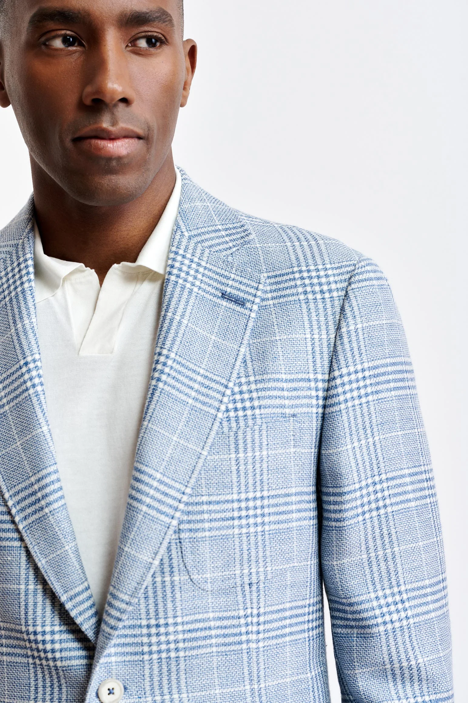 Light Blue Wool & Linen Soho Jacket Riviera Trend - Image 6