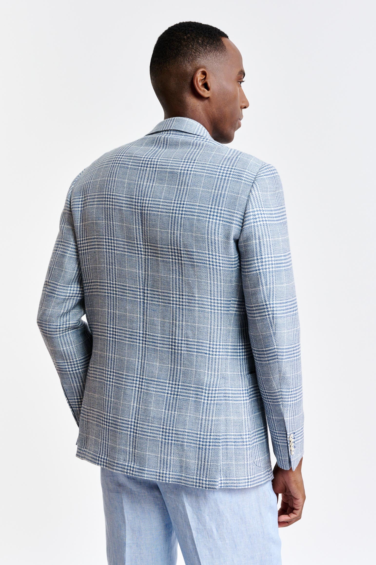 Light Blue Wool & Linen Soho Jacket Riviera Trend - Image 7
