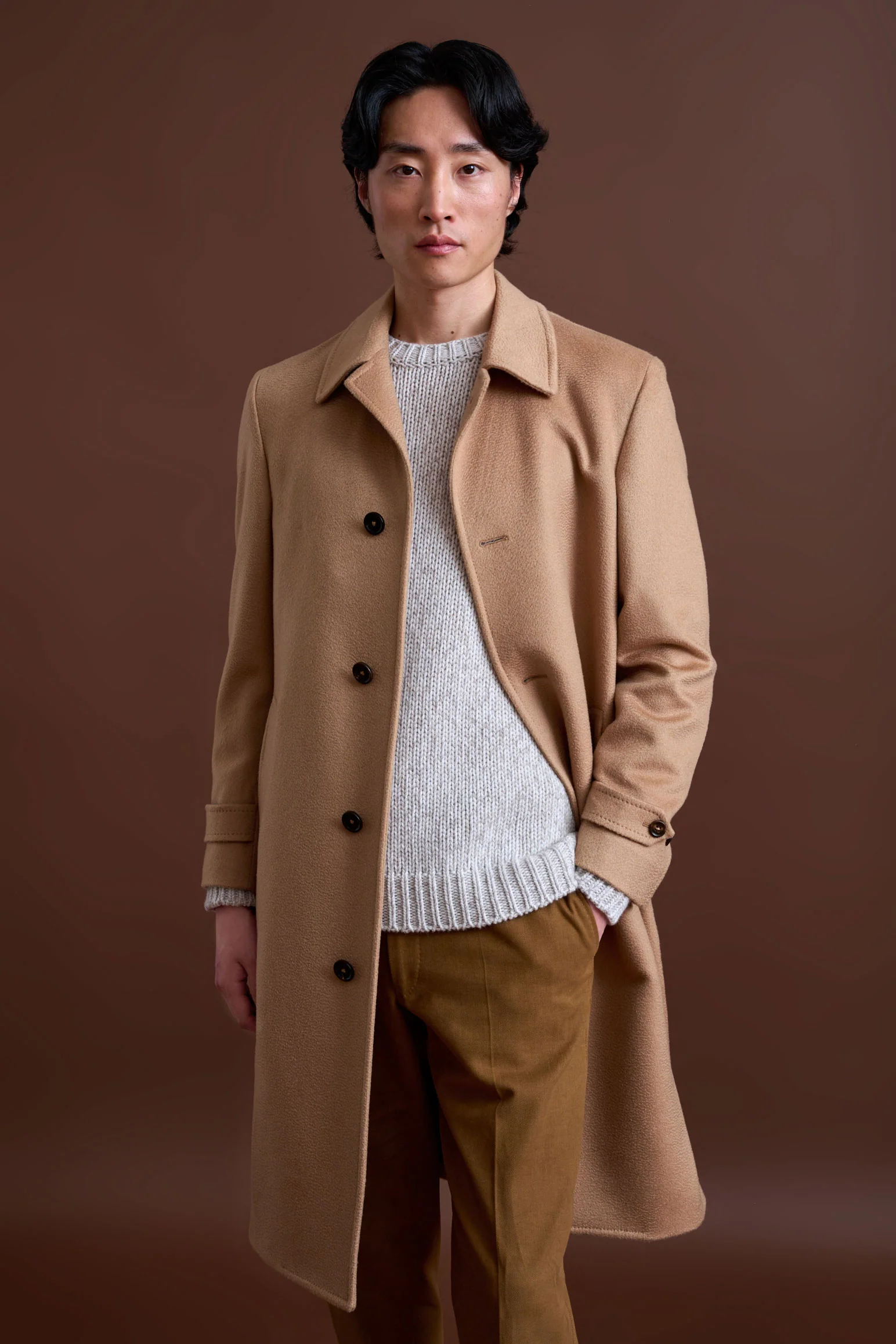 Light Brown 100% Cashmere Sheffield Overcoat Zeus - Image 2