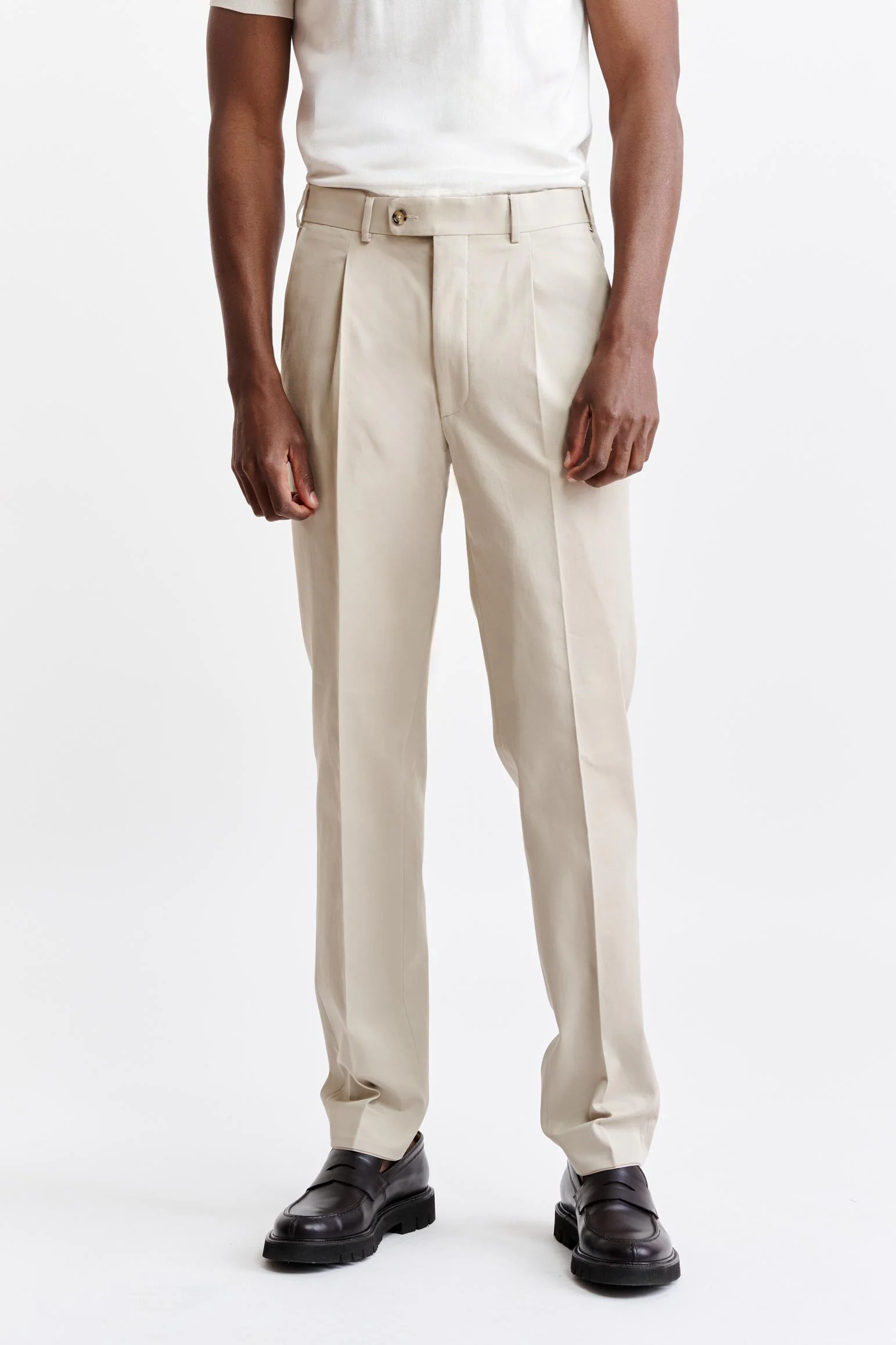 Light Brown Cotton Farley Trousers Cashmere Cotton