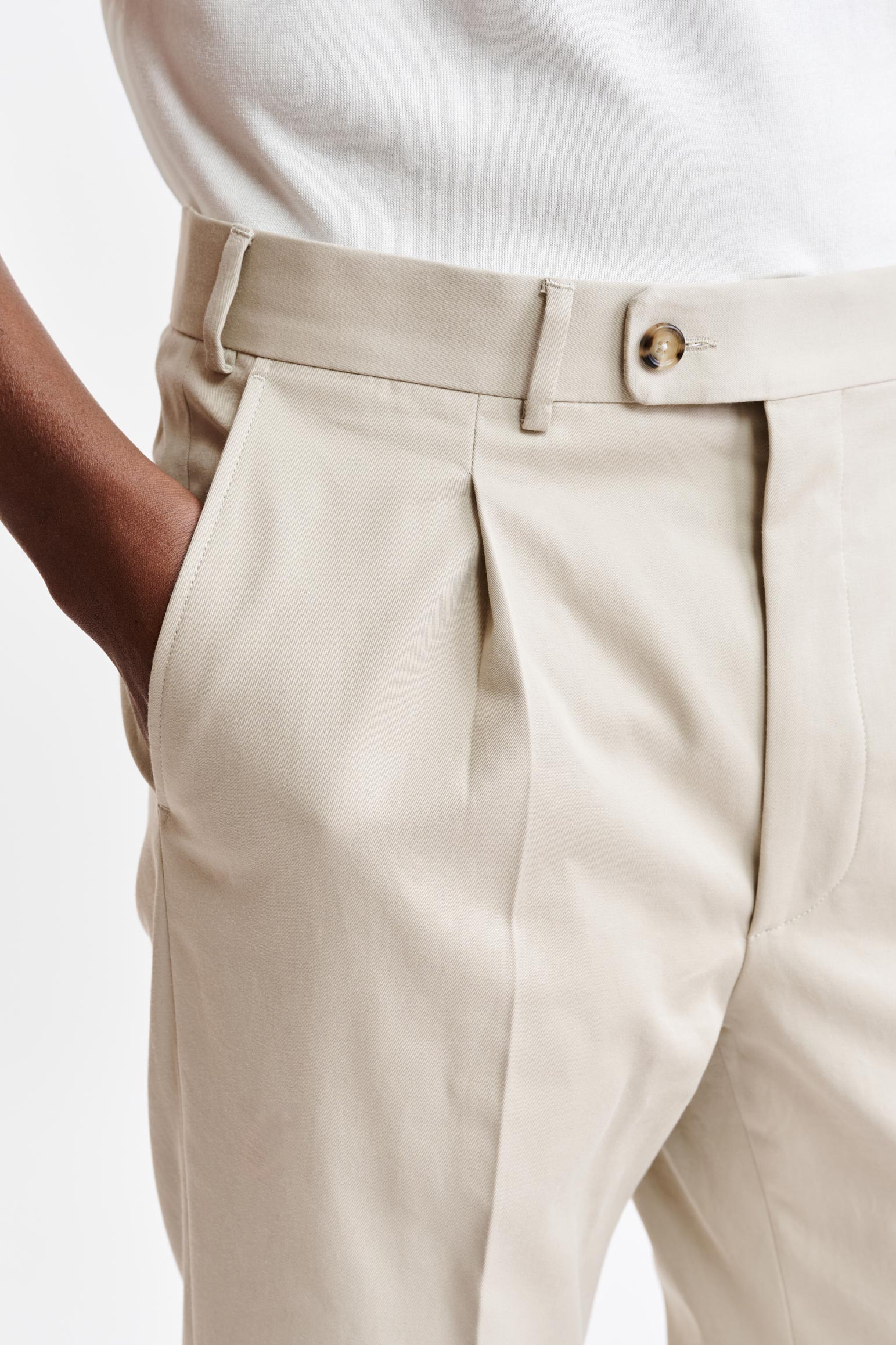 Light Brown Cotton Farley Trousers Cashmere Cotton - Image 4