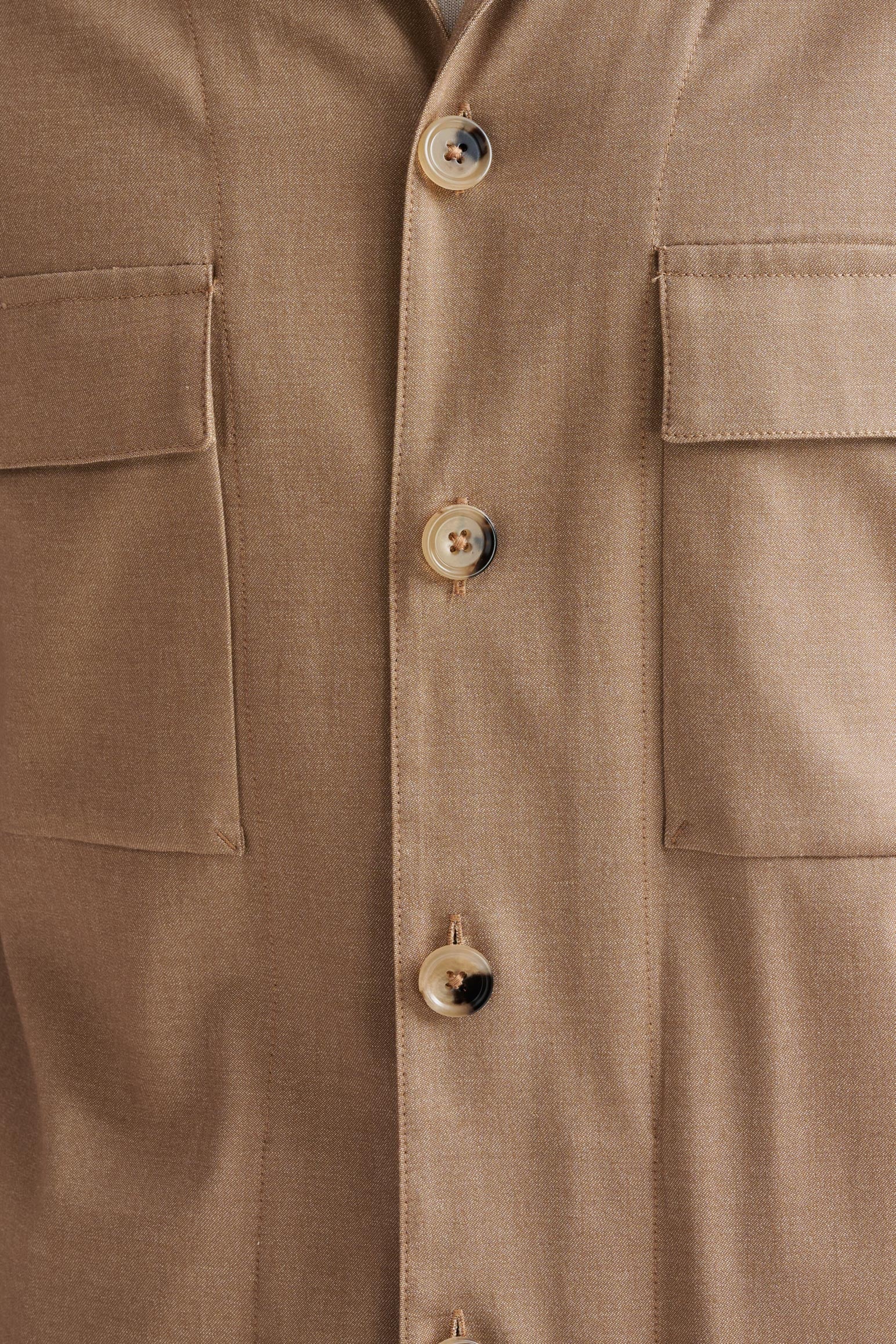 Light Brown Cotton Plymouth Overshirt Cashmere Denim - Image 3