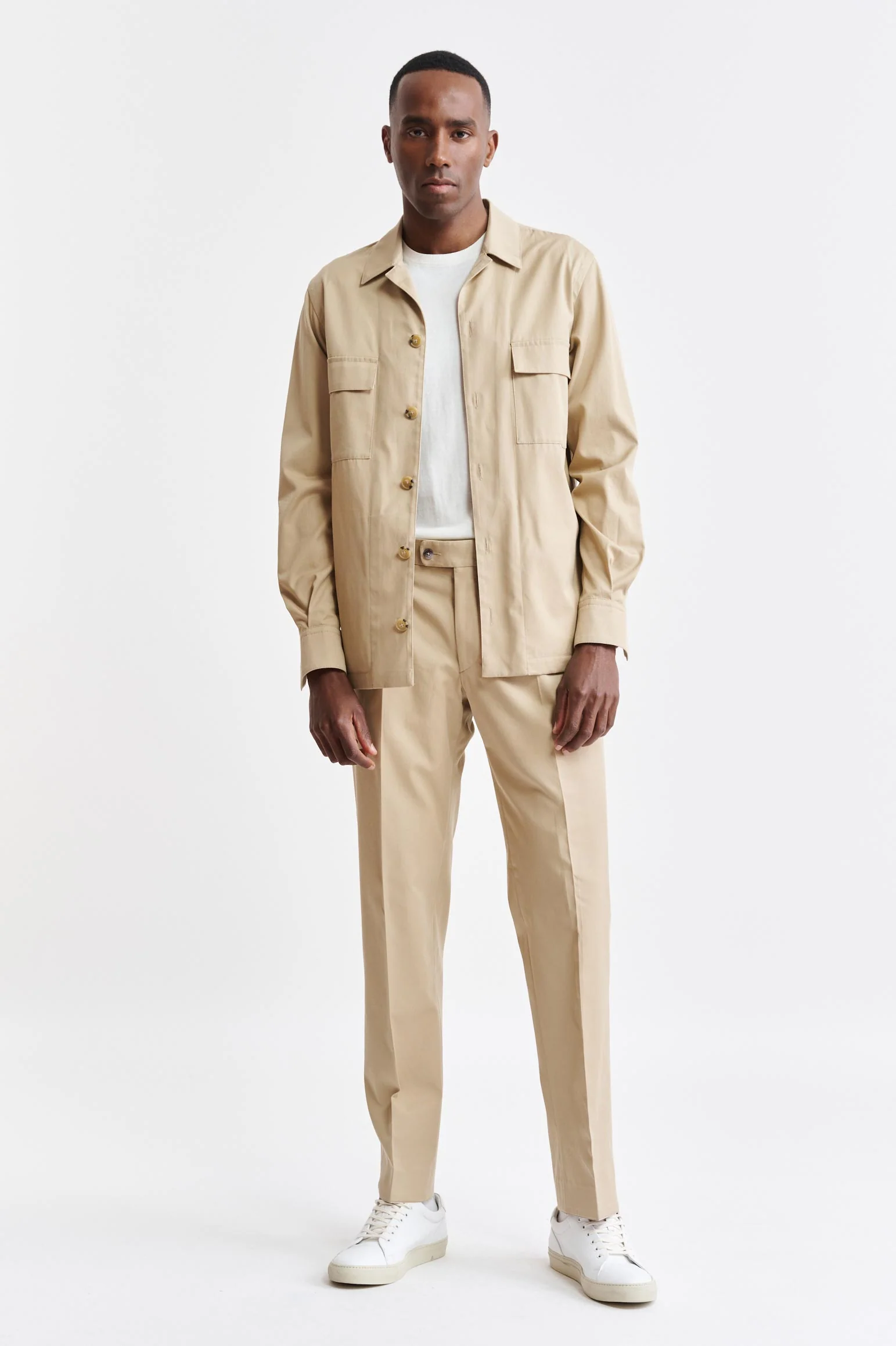 Light Brown Cotton Plymouth Overshirt Cashmere Cotton - Image 2