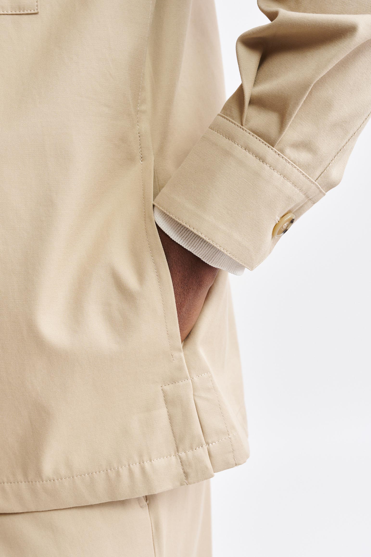 Light Brown Cotton Plymouth Overshirt Cashmere Cotton - Image 5