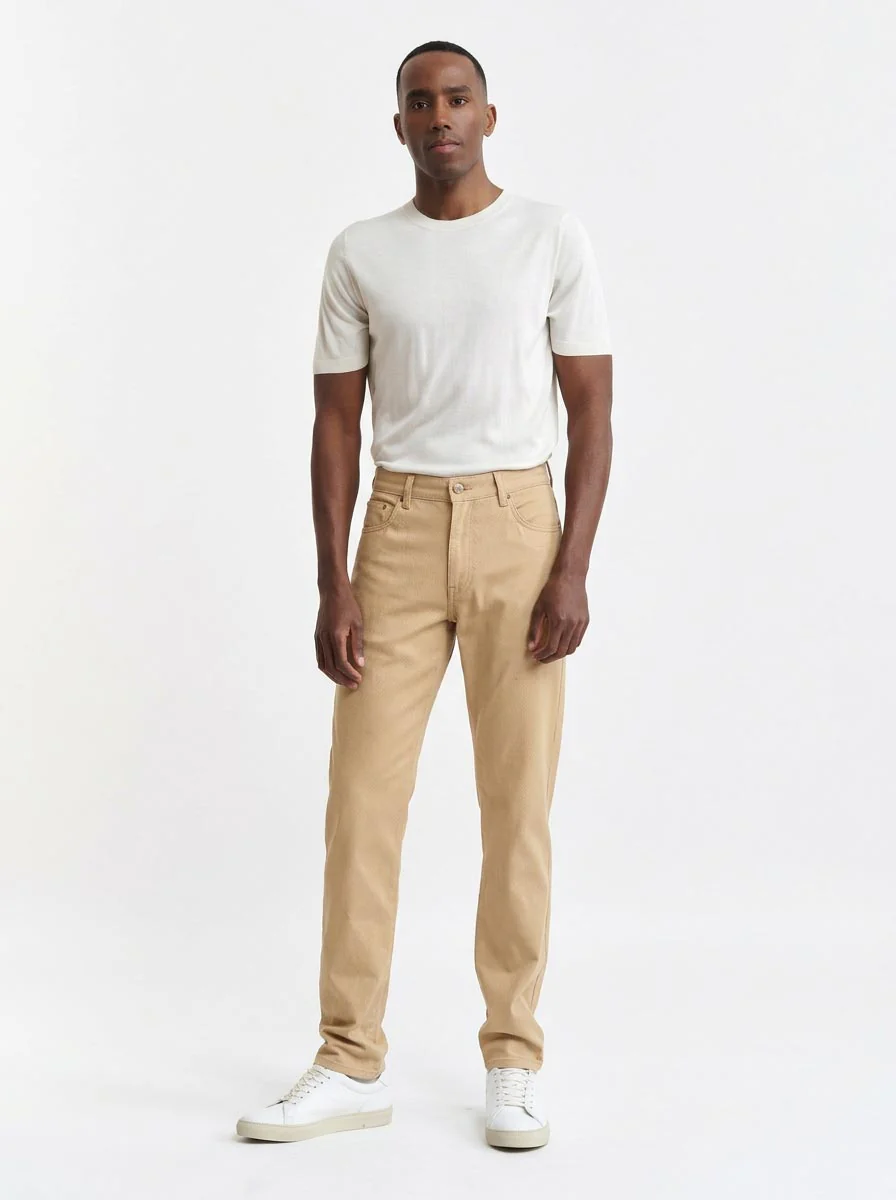 Light Brown Five Pocket Trousers Cashmere Cotton - Image 2