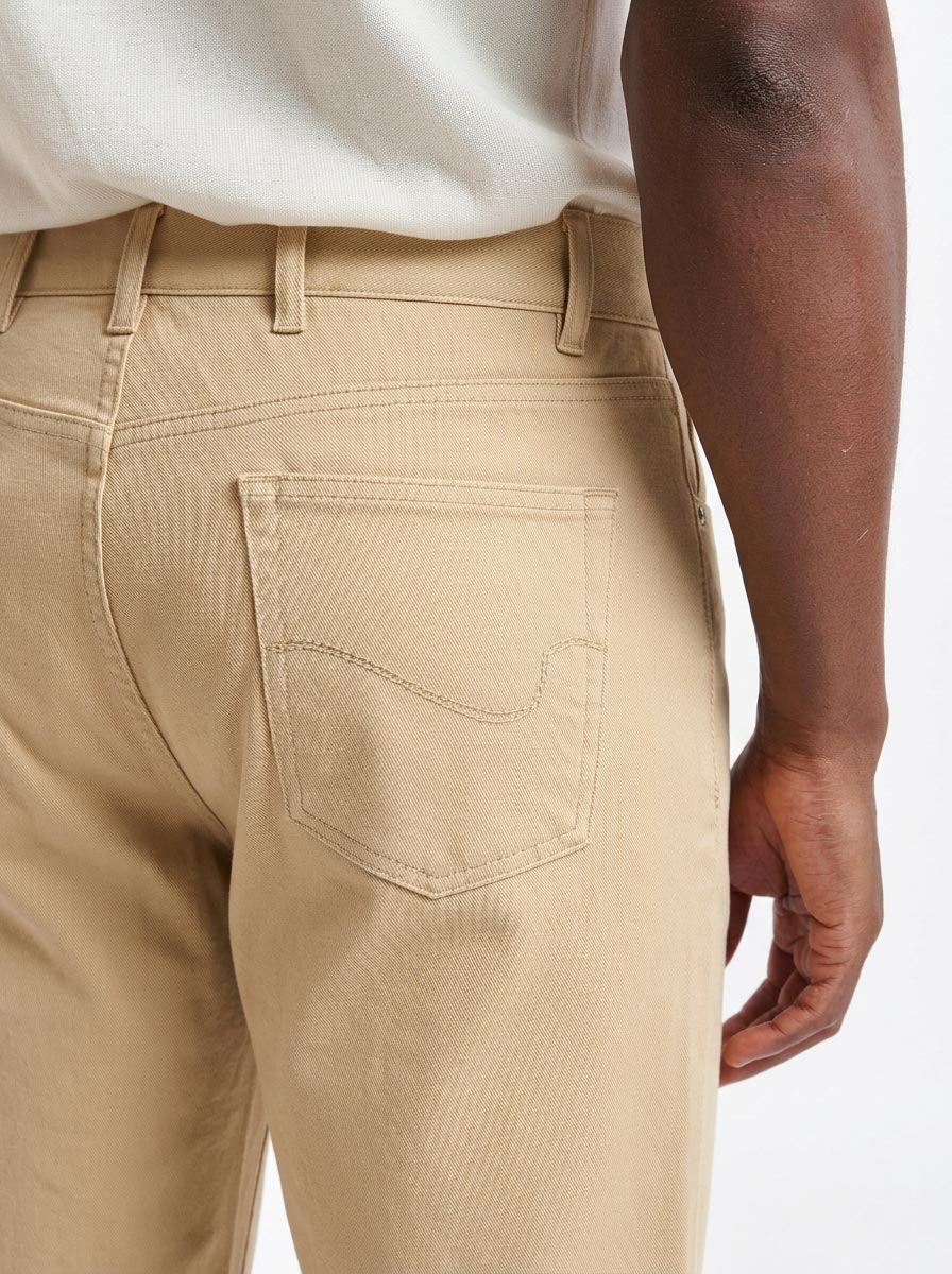 Light Brown Five Pocket Trousers Cashmere Cotton - Image 5