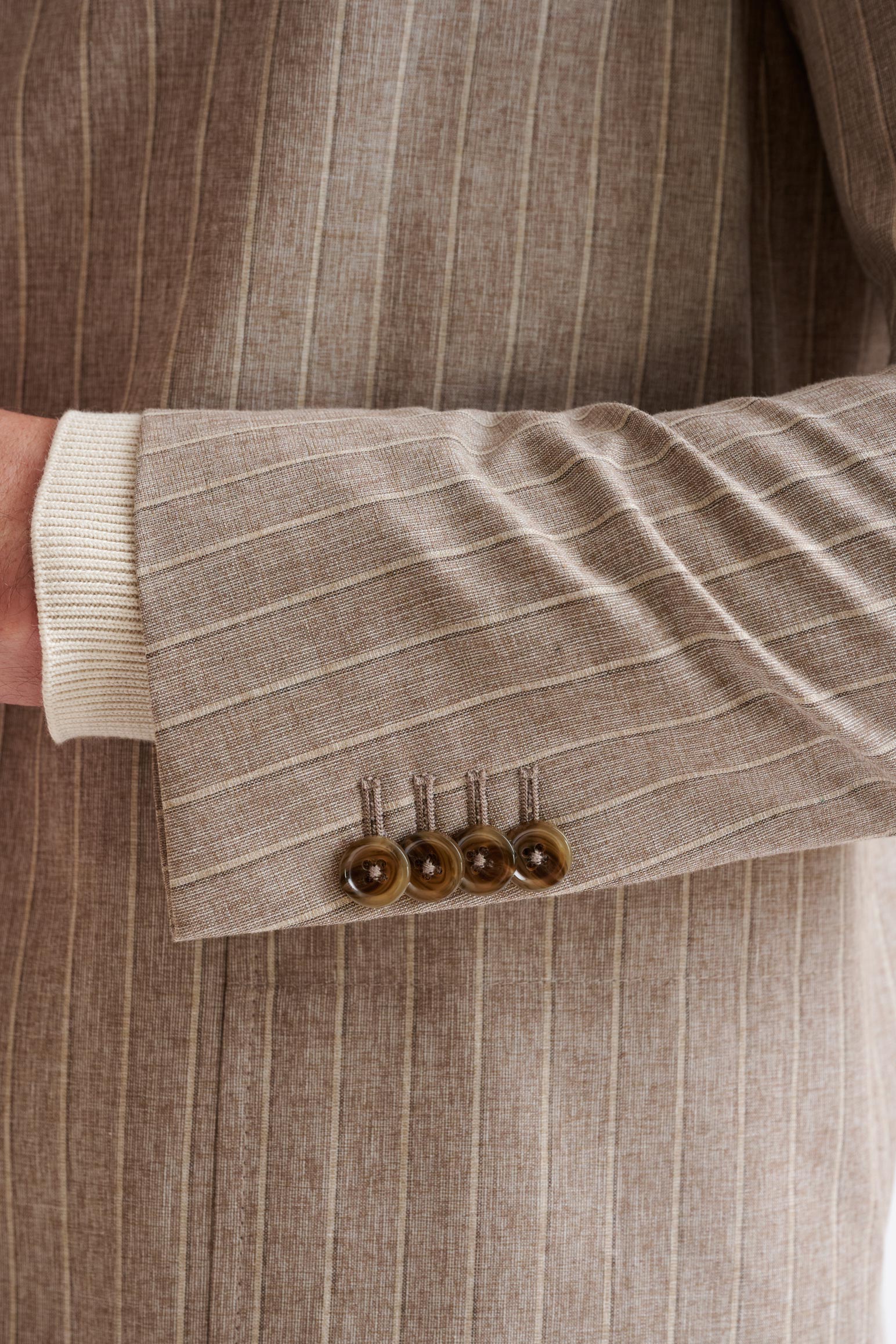 Sand Wool & Cotton Chelsea Shirt Jacket Lifestyle - Image 2