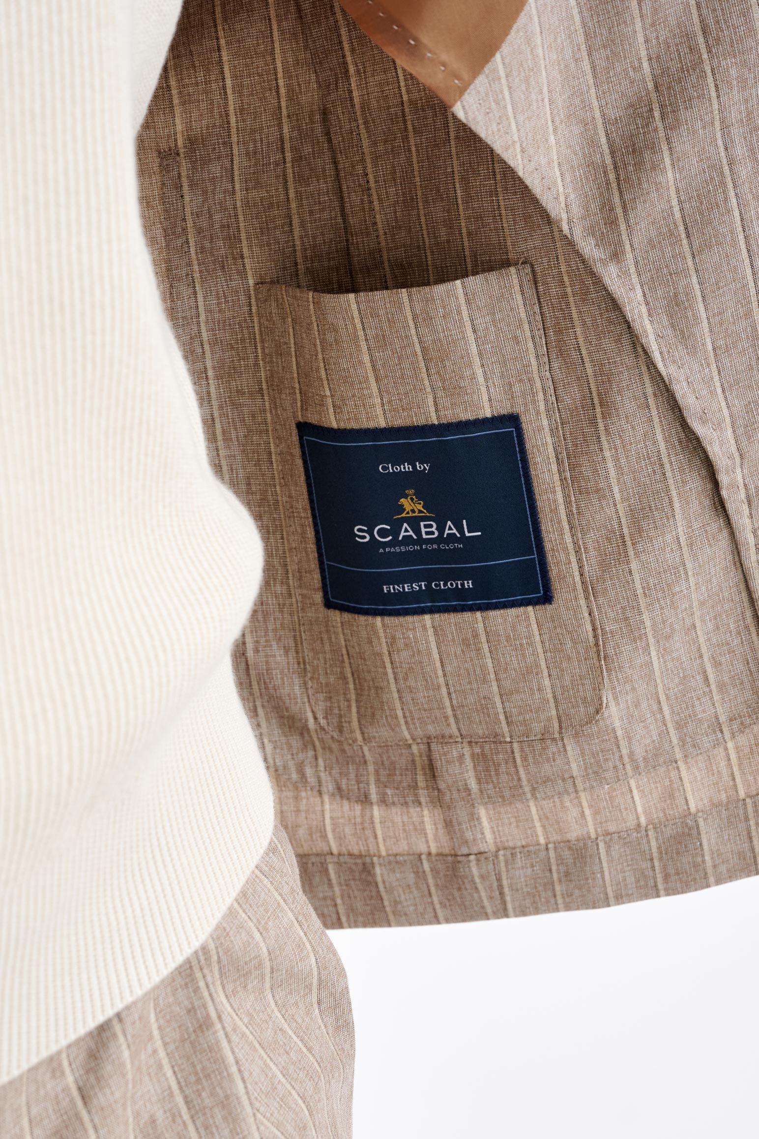 Sand Wool & Cotton Chelsea Shirt Jacket Lifestyle - Image 4