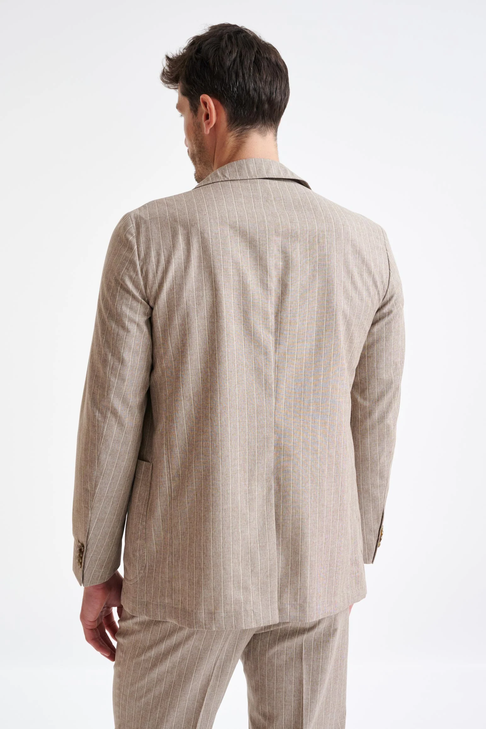 Sand Wool & Cotton Chelsea Shirt Jacket Lifestyle - Image 7