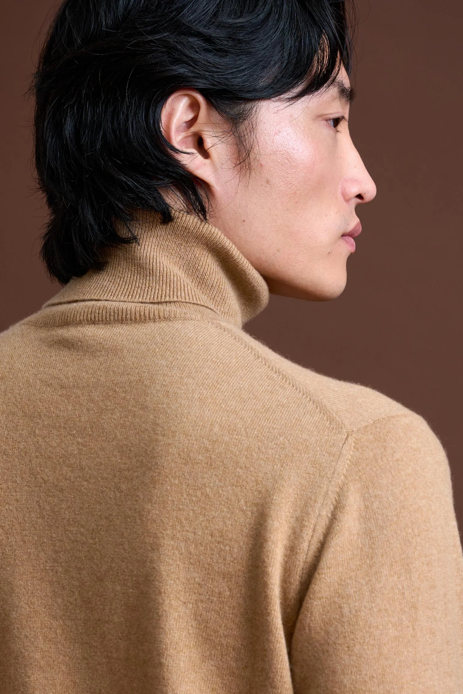 Light Camel 100% Cashmere Drumberg Rollneck Knit - Image 4