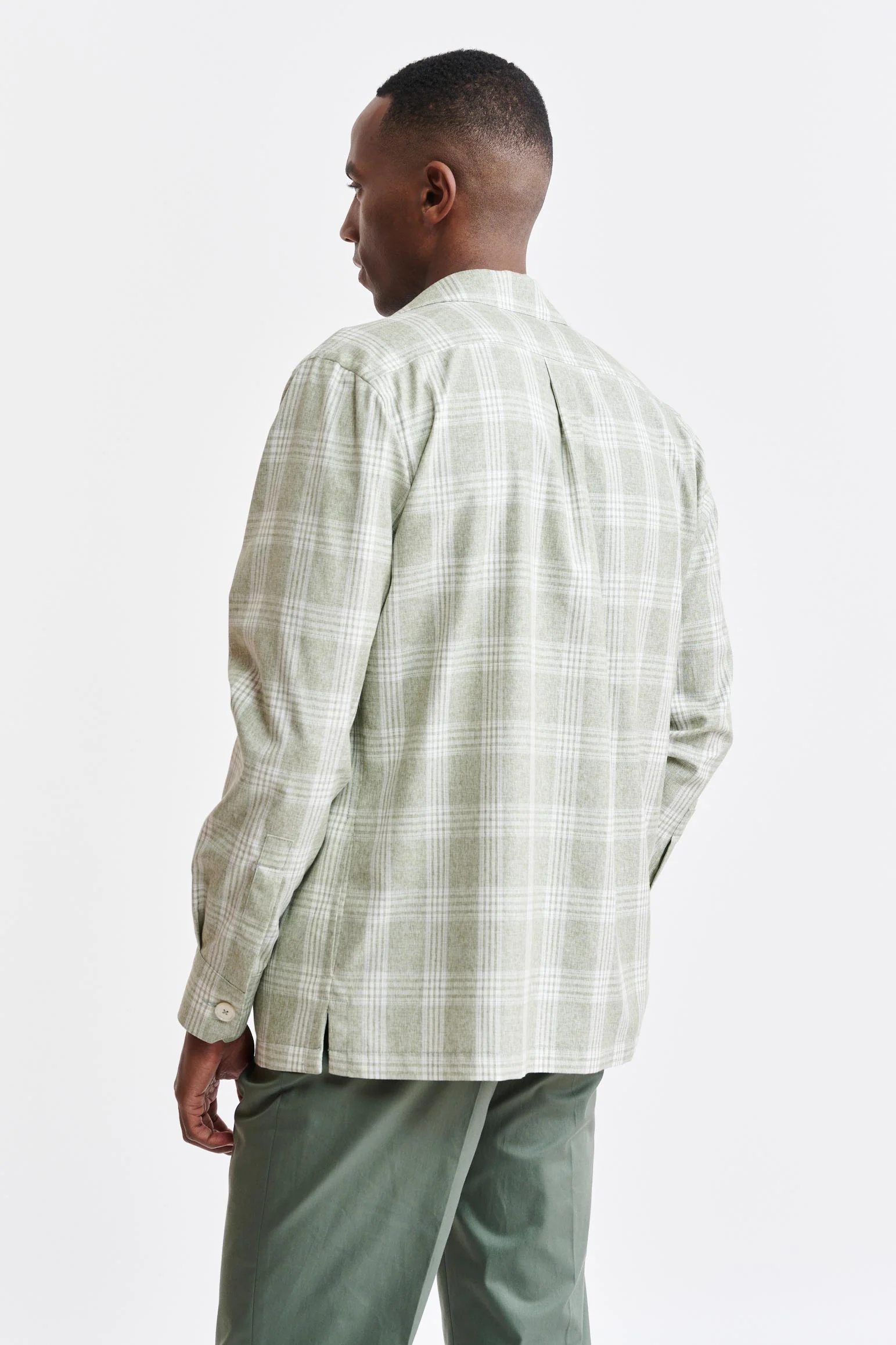 Light Green Wool & Cotton Plymouth Overshirt Riviera Trend - Image 5