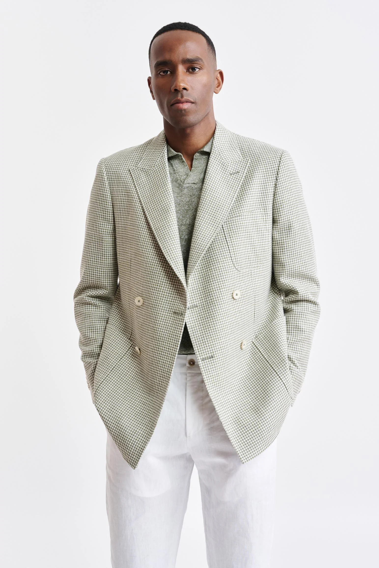 Light Green Wool & Cotton Soho Jacket Riviera Trend - Image 6