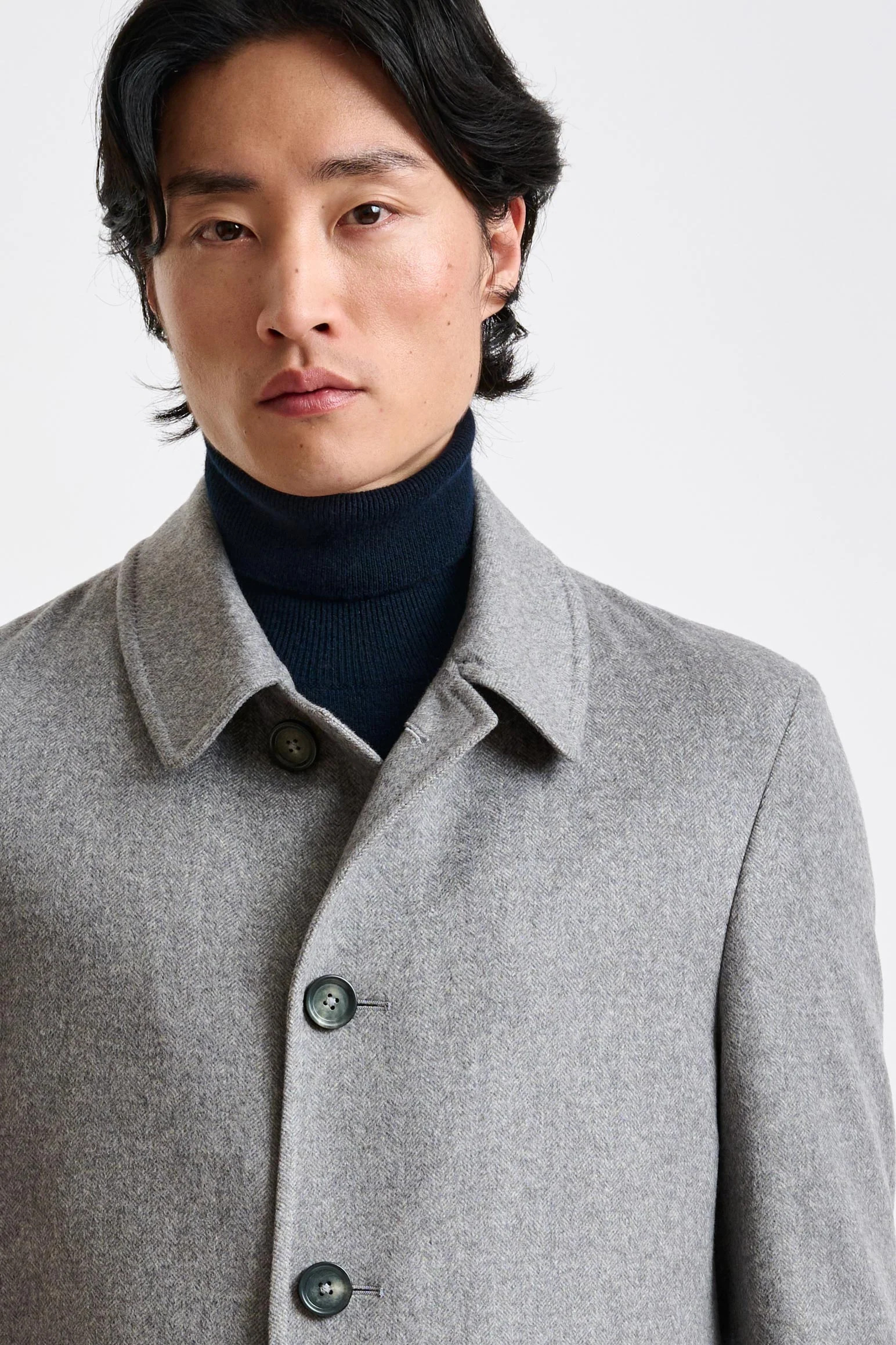 Light Grey 100% Cashmere Leeds Coat Zeus - Image 4