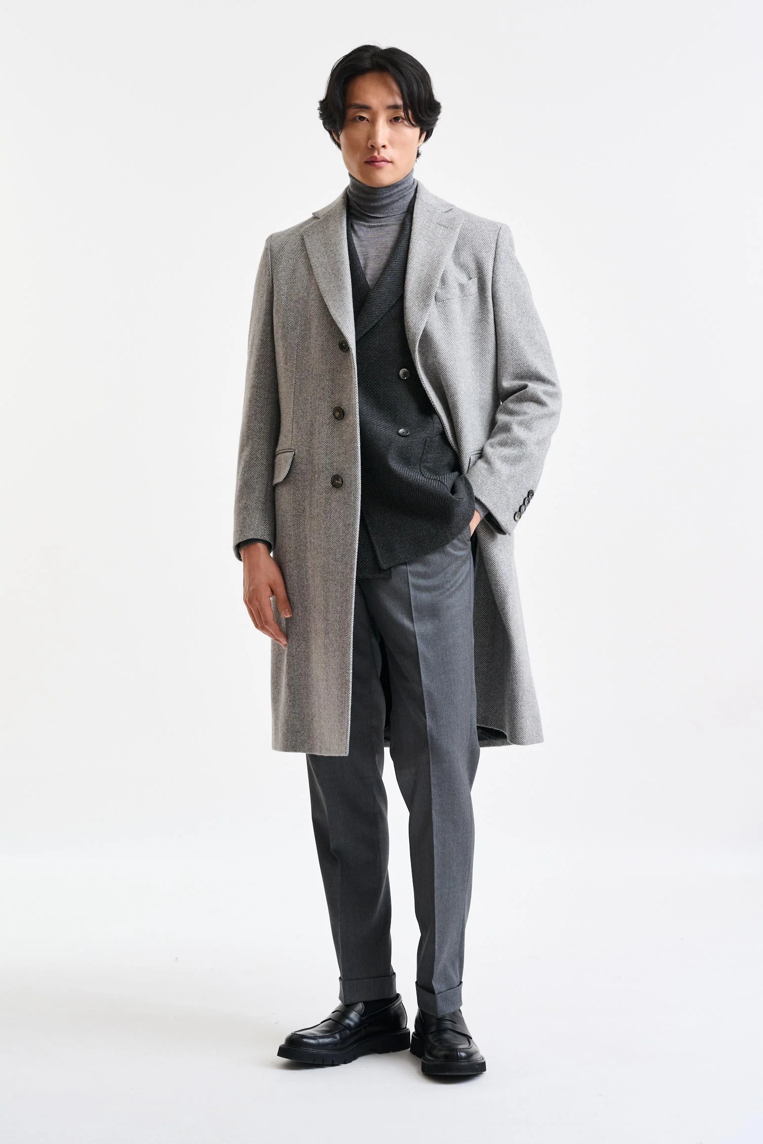 The Light Grey 100% Wool Lincoln Overcoat Zeus