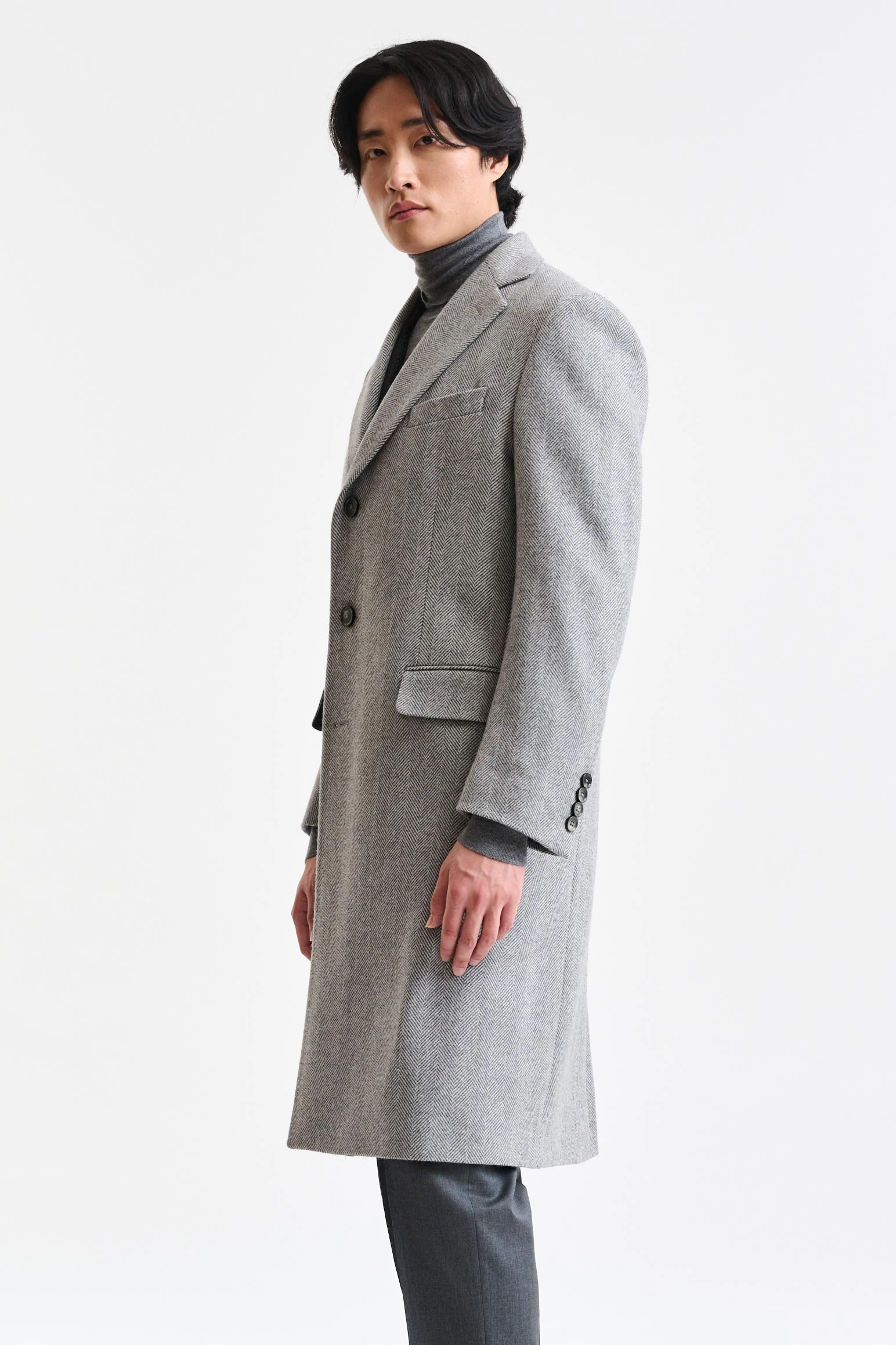 The Light Grey 100% Wool Lincoln Overcoat Zeus - Image 4