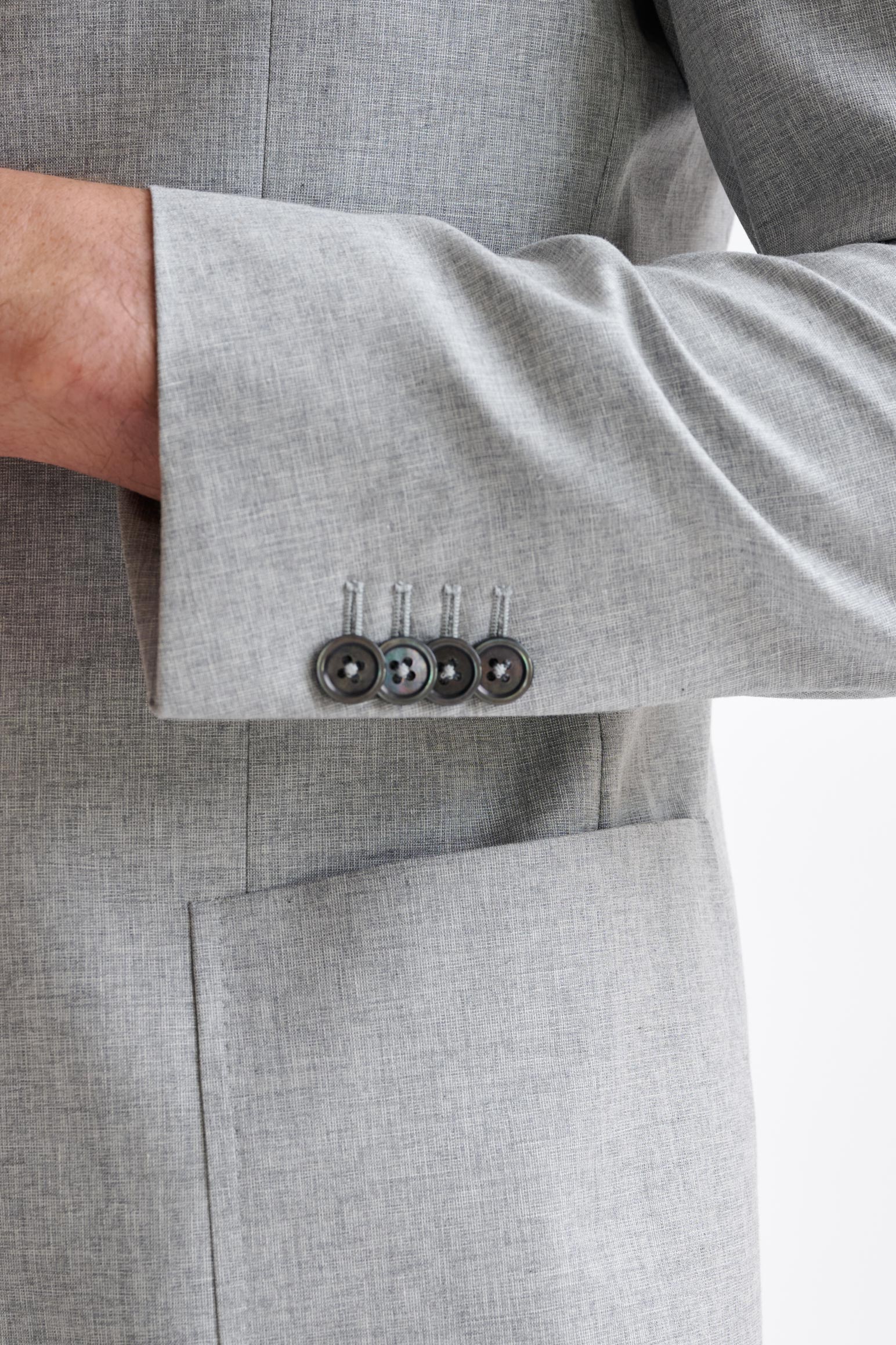 Light Grey Wool & Cotton Kenton Jacket Lifestyle - Image 2