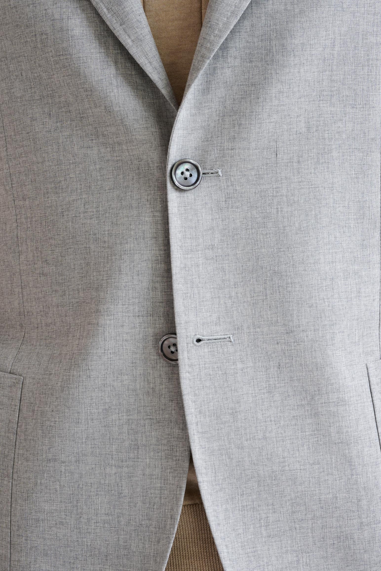 Light Grey Wool & Cotton Kenton Jacket Lifestyle - Image 3