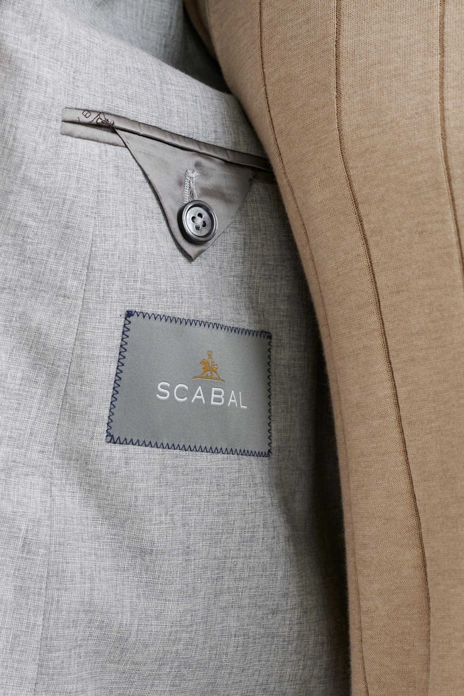 Light Grey Wool & Cotton Kenton Jacket Lifestyle - Image 5