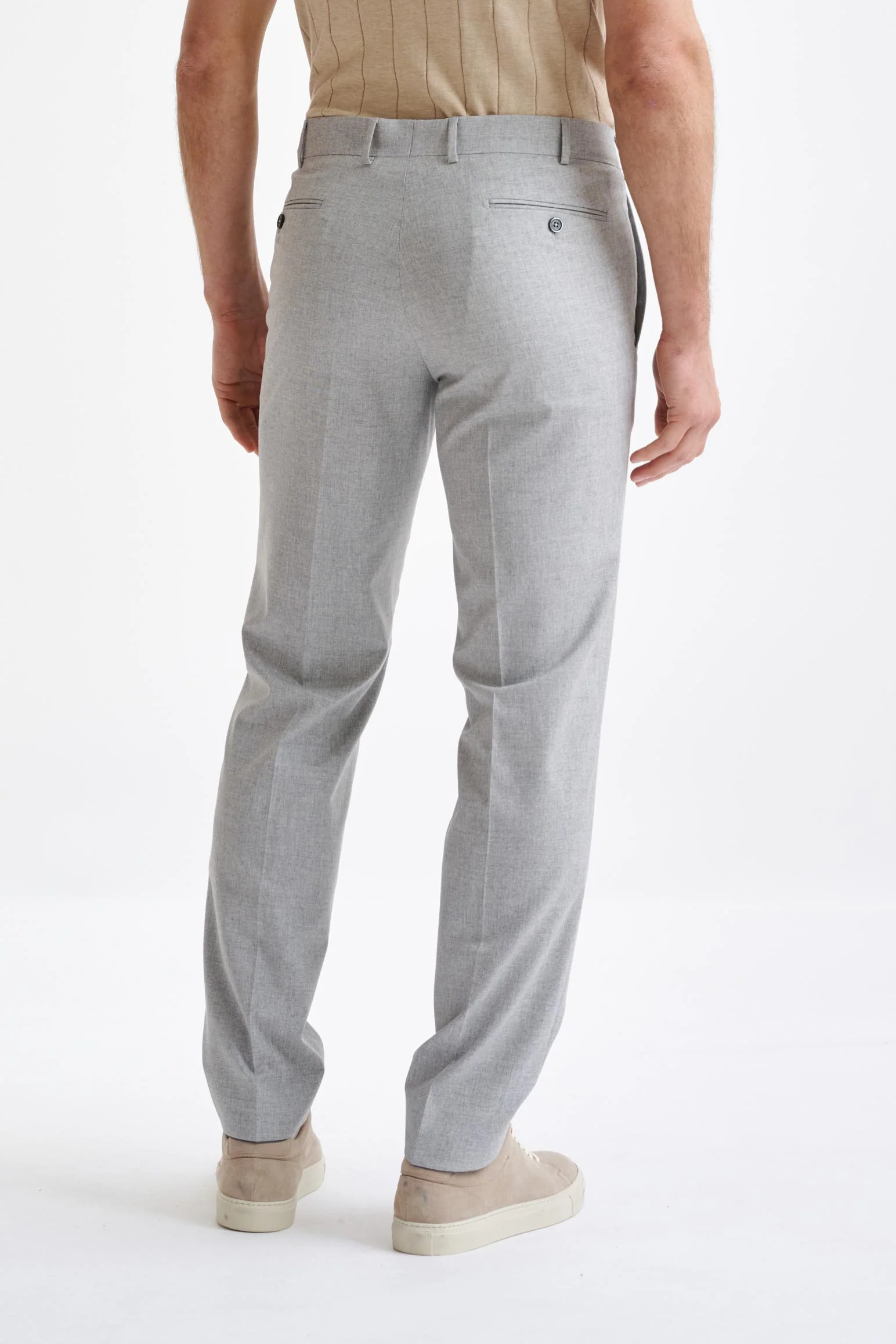 Light Grey Wool & Cotton Kenton Suit Lifestyle - Image 12