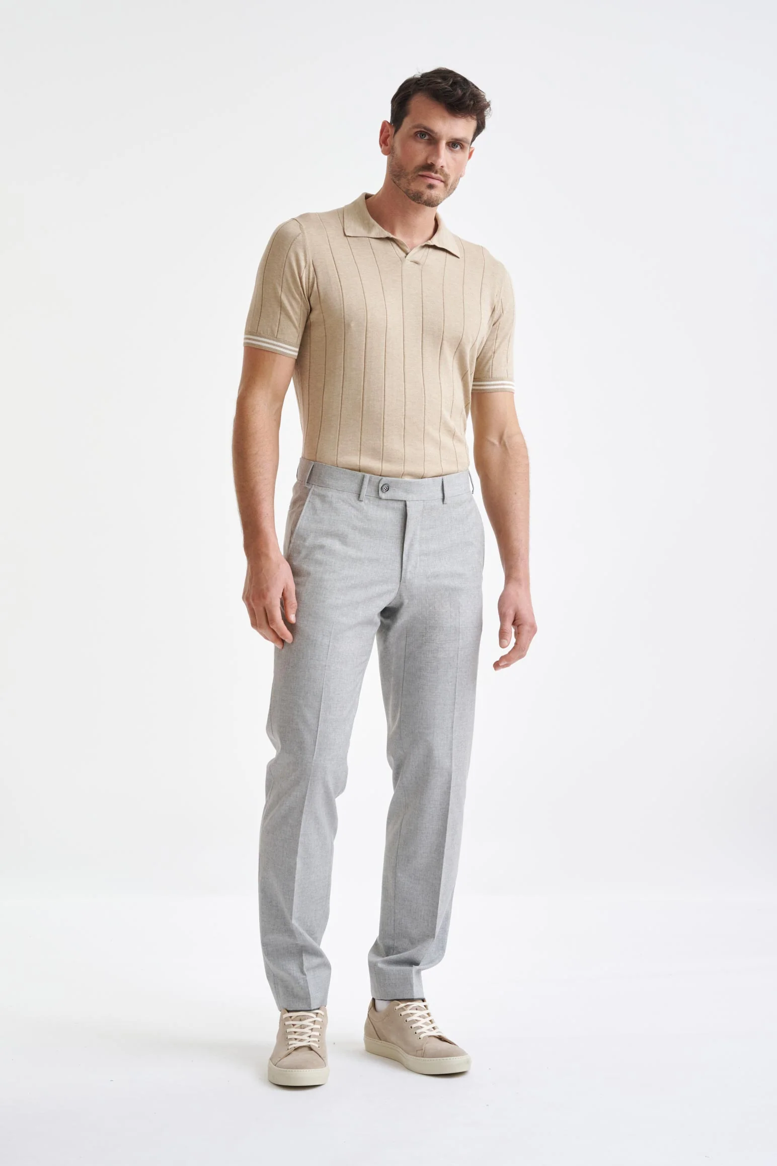 Light Grey Wool & Cotton Kenton Suit Lifestyle - Image 9