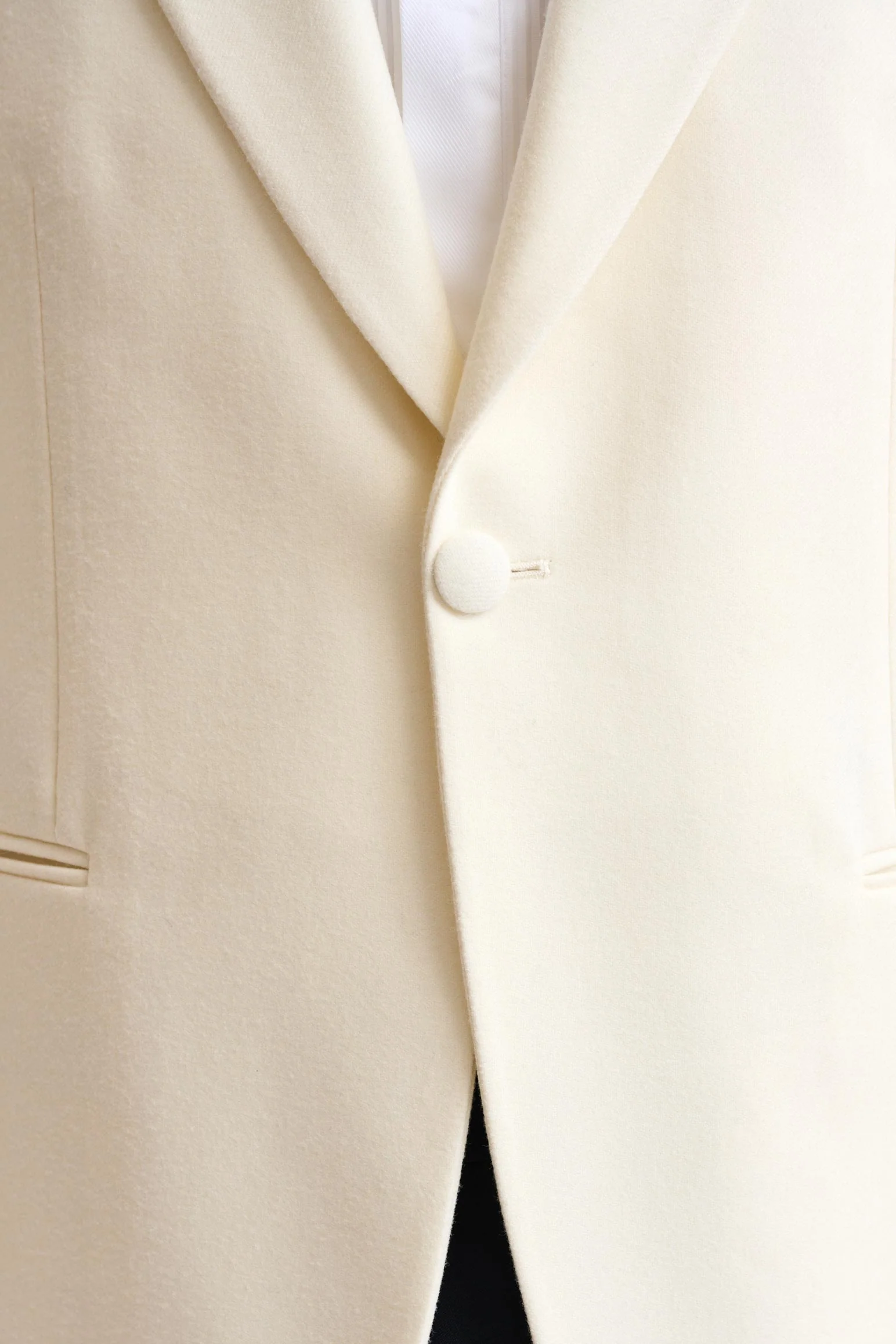 Light Beige Wool Kenton Tuxedo Flannel & Saxony - Image 3