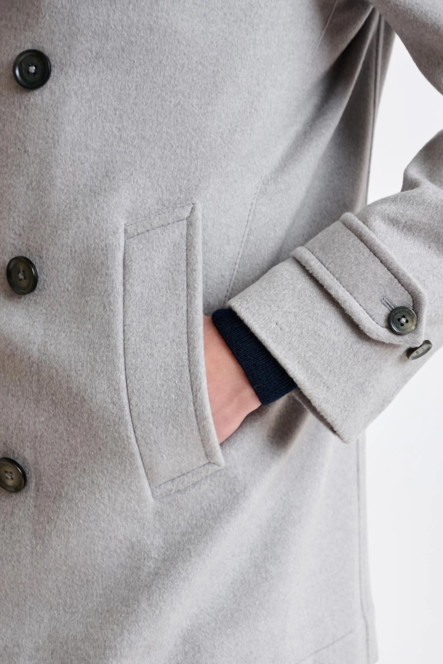 Light Grey Wool Nelson Peacoat Zeus - Image 2