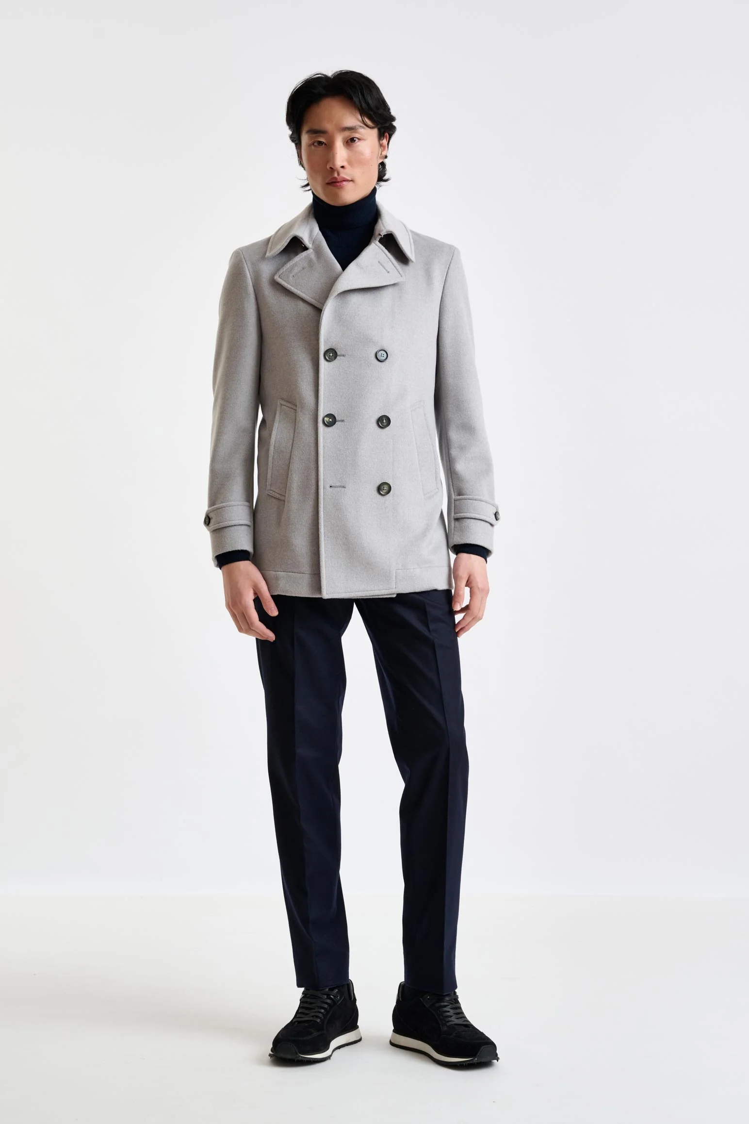 Light Grey Wool Nelson Peacoat Zeus - Image 3
