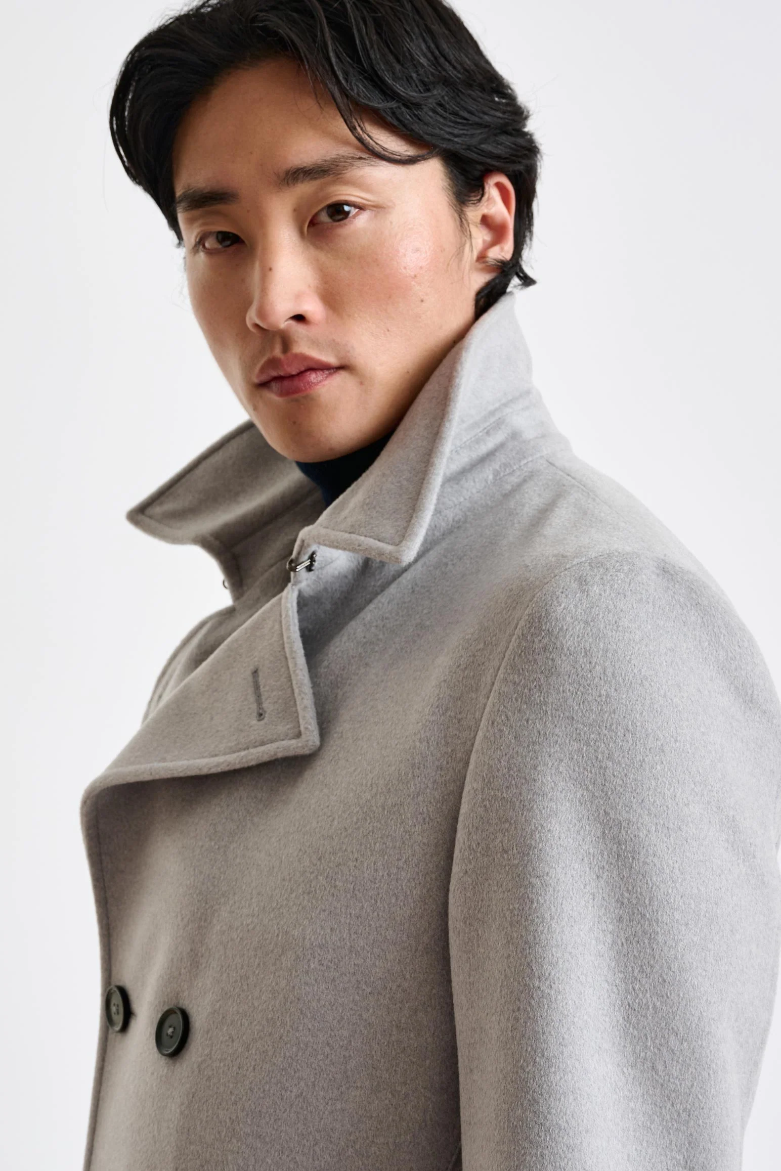 Light Grey Wool Nelson Peacoat Zeus - Image 4