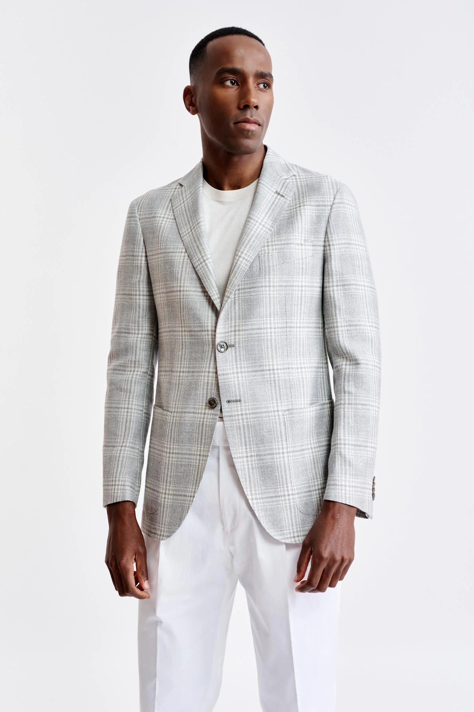 Light Grey Wool & Silk Kenton Jacket Riviera Trend