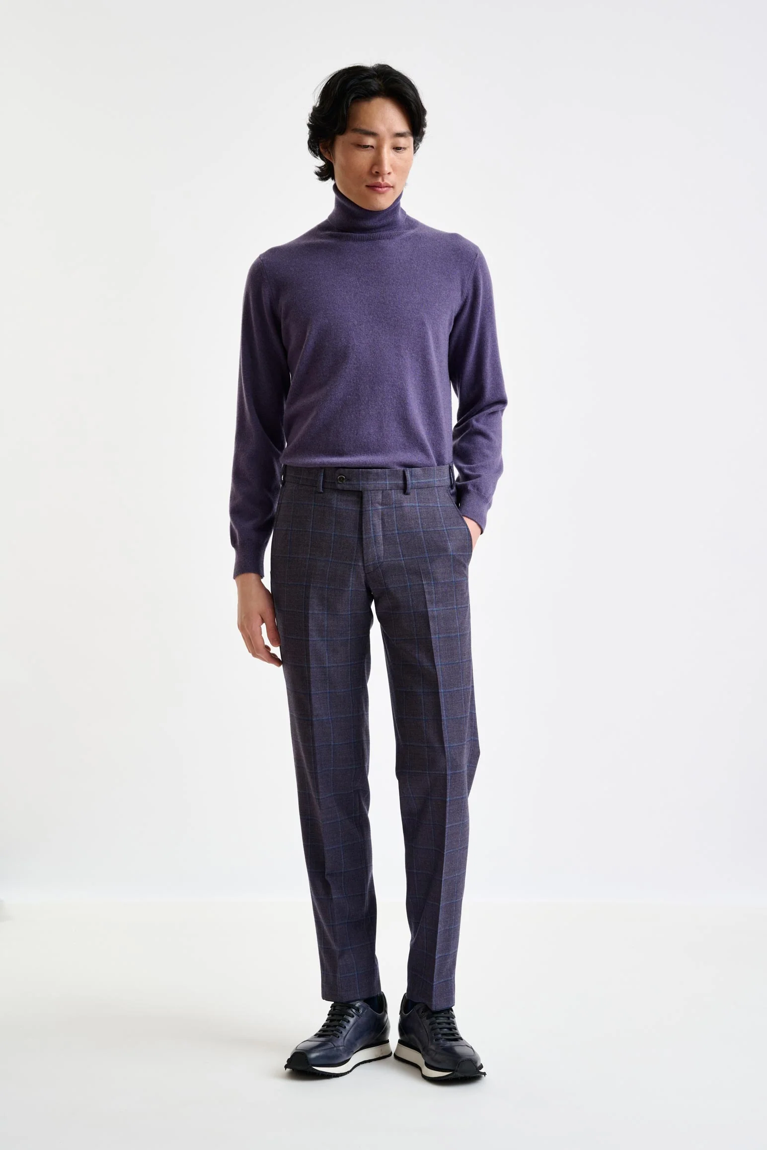 Light Purple Super 130's Wool Farley Trouser Hybrid - Image 3