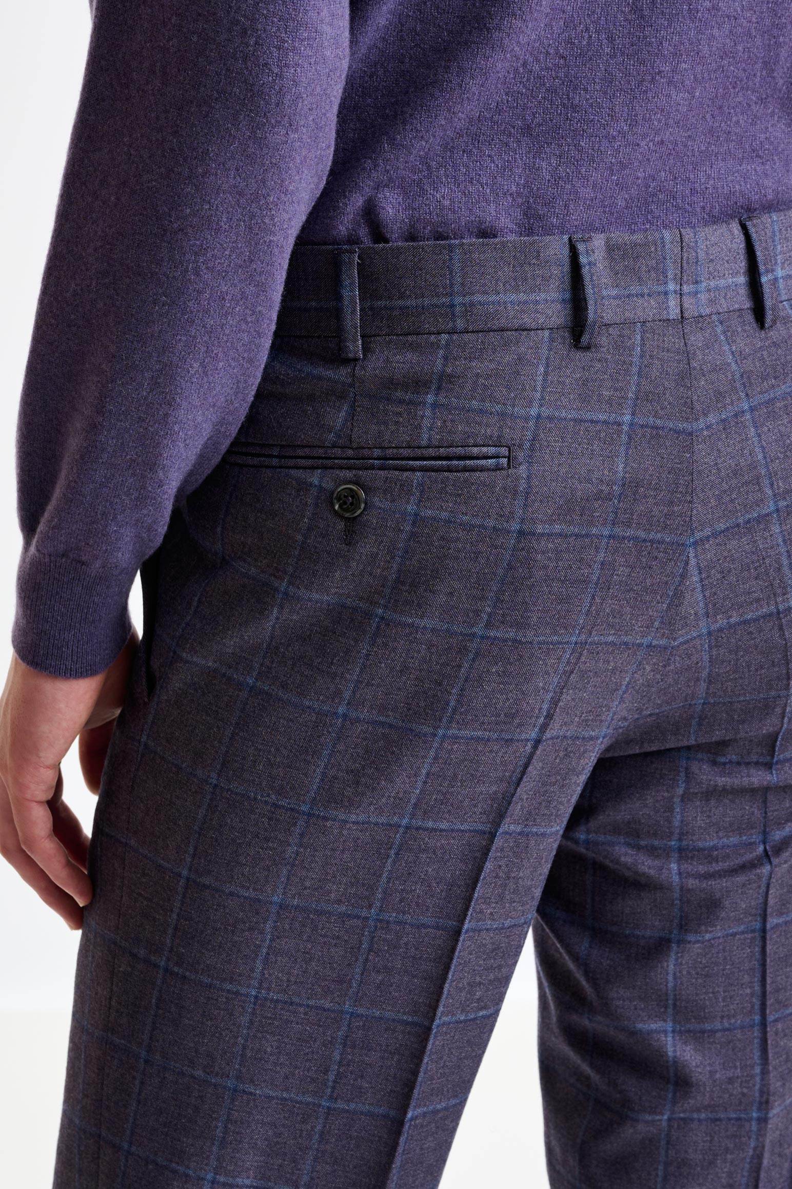 Light Purple Super 130's Wool Farley Trouser Hybrid - Image 5