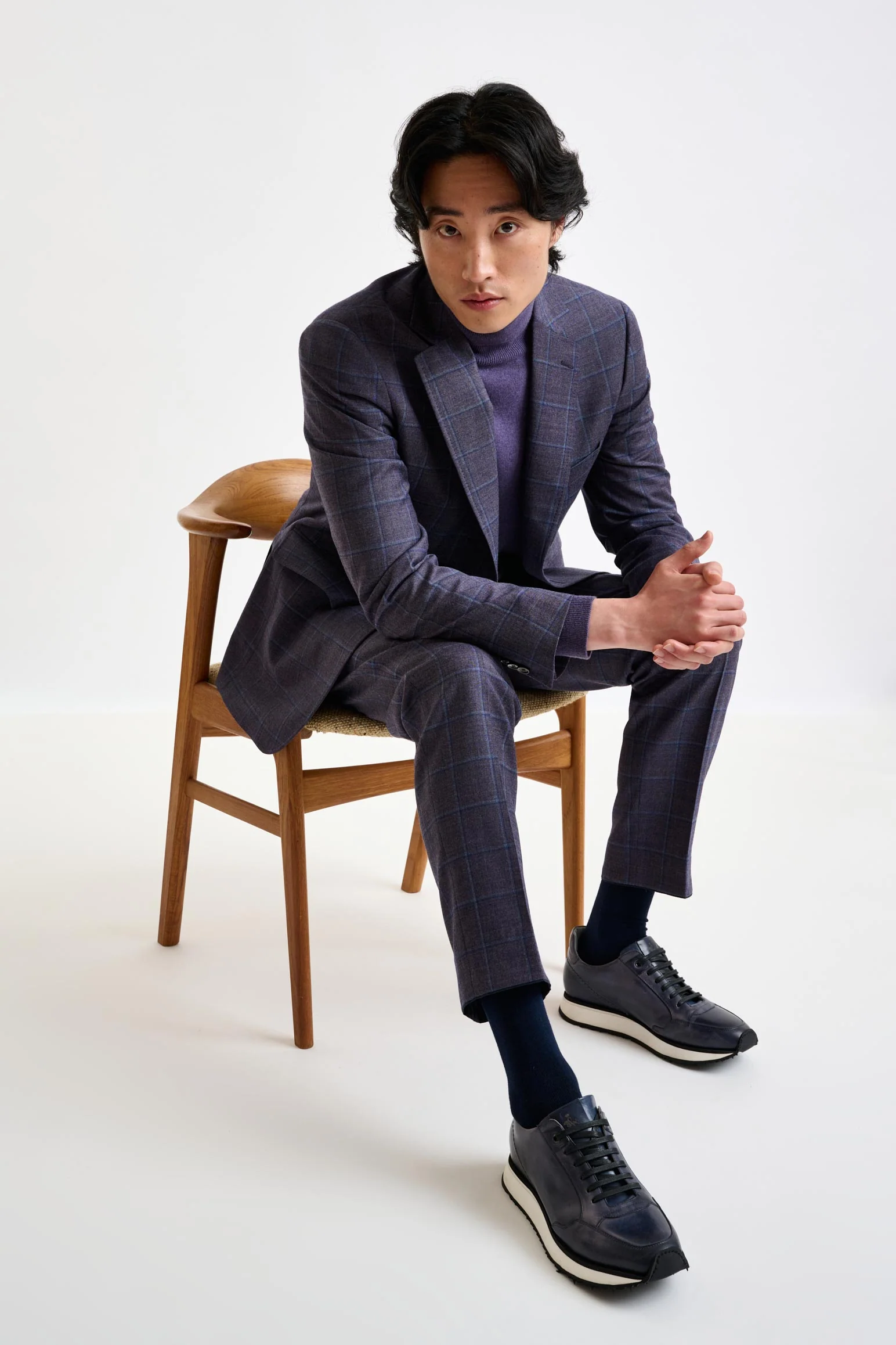Light Purple Super 130's Wool Farley Trouser Hybrid - Image 6