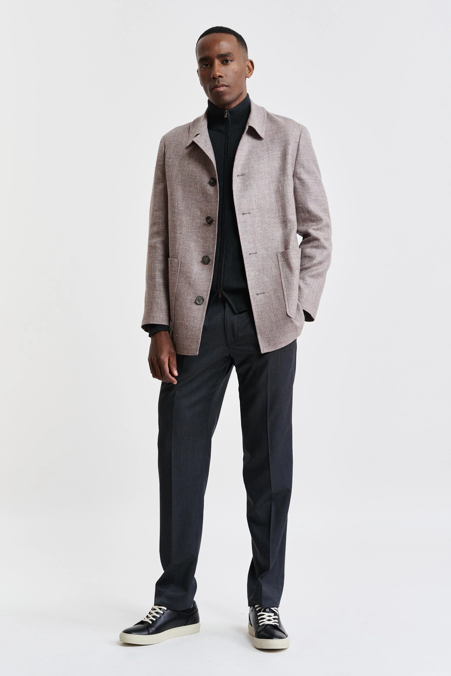 Light Red Wool & Linen Troy Jacket Jazz - Image 6