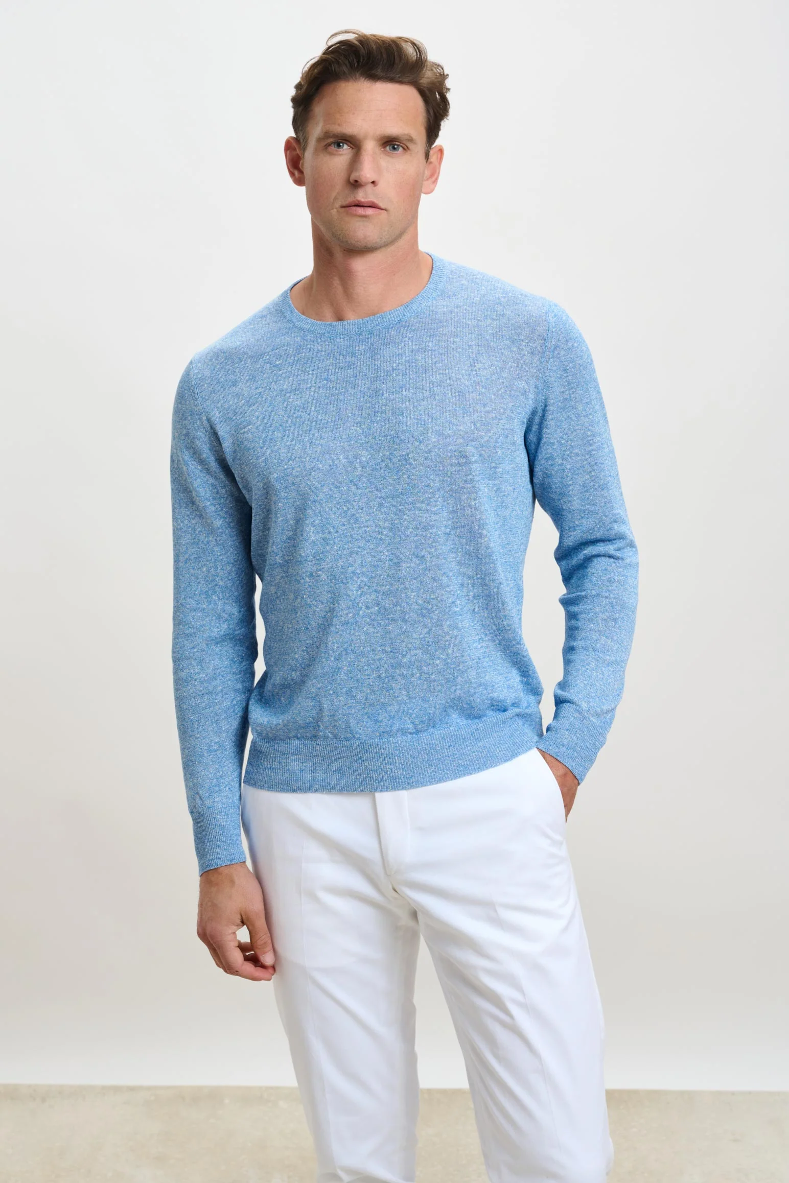 Cerulean Linen & Cotton Contin Long Sleeve Knitwear