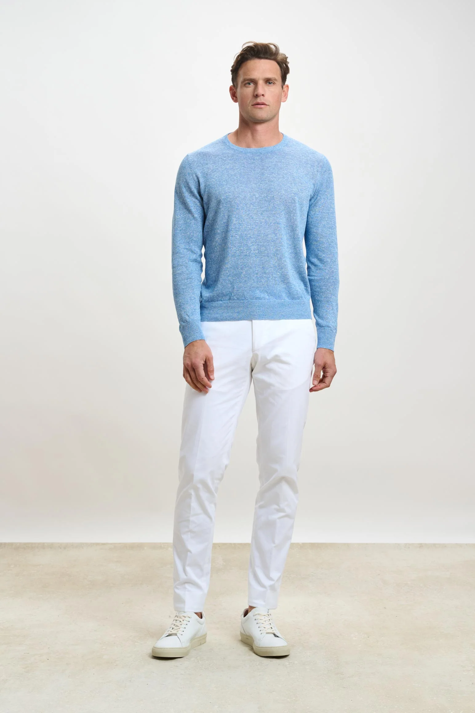 Cerulean Linen & Cotton Contin Long Sleeve Knitwear - Image 2