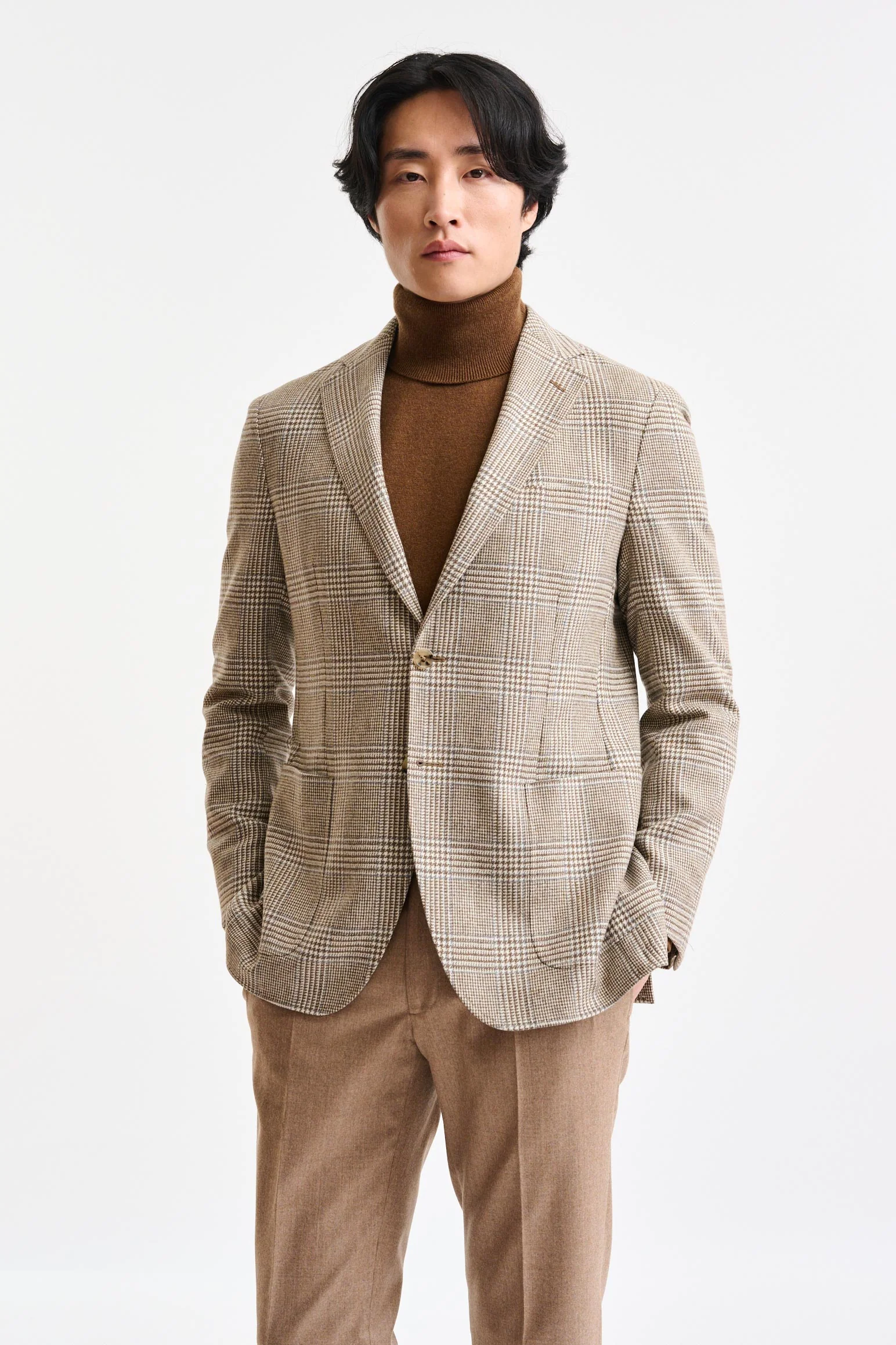 Medium Beige Wool & Cashmere Soho Jacket Autumn Leaves