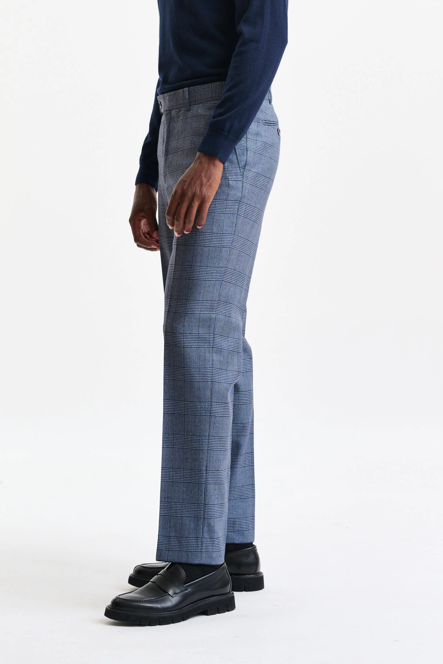 Check Blue 100% Wool Soho Suit Freestyle - Image 11