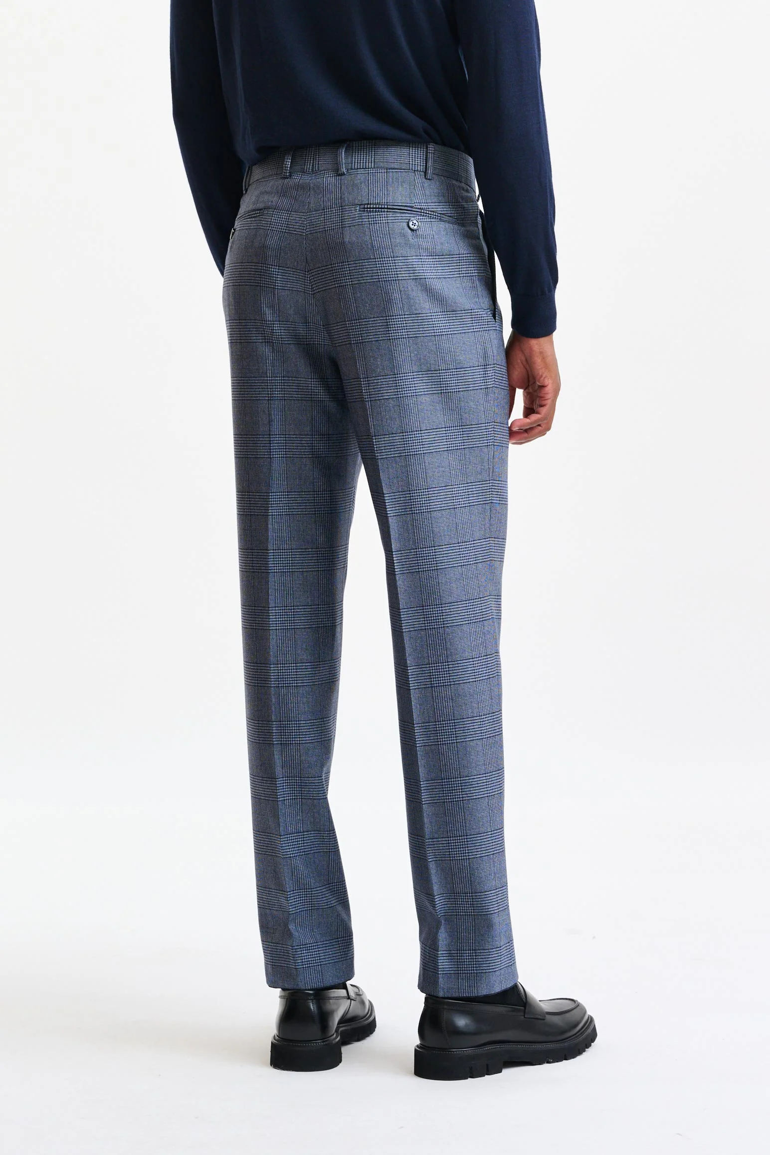 Check Blue 100% Wool Soho Suit Freestyle - Image 13