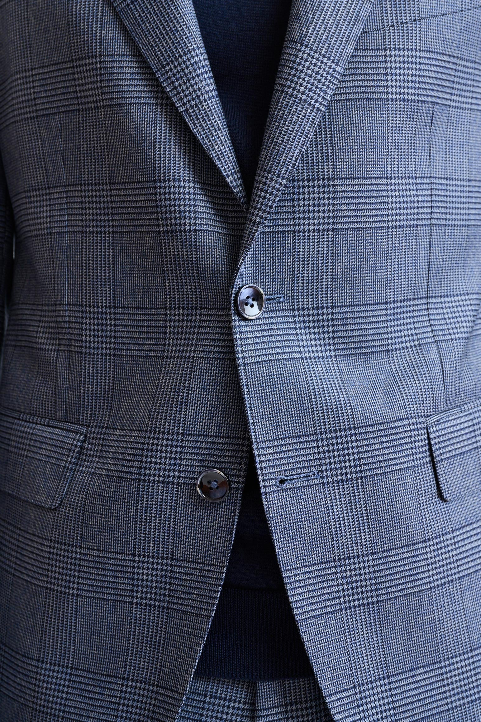 Check Blue 100% Wool Soho Suit Freestyle - Image 3